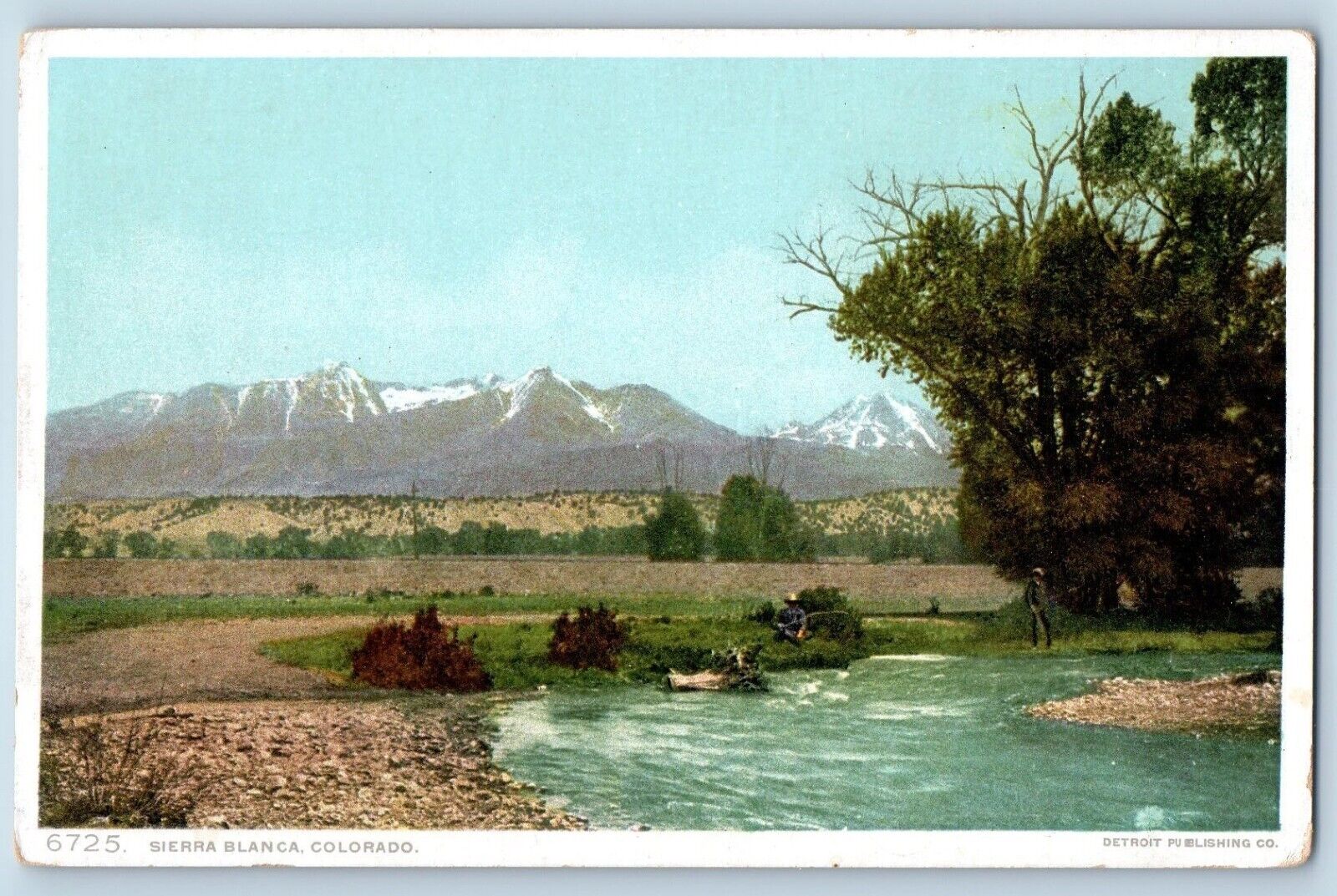 Sierra Blanca Colorado Postcard Mountain Lake River Road c1920 Vintage Antique