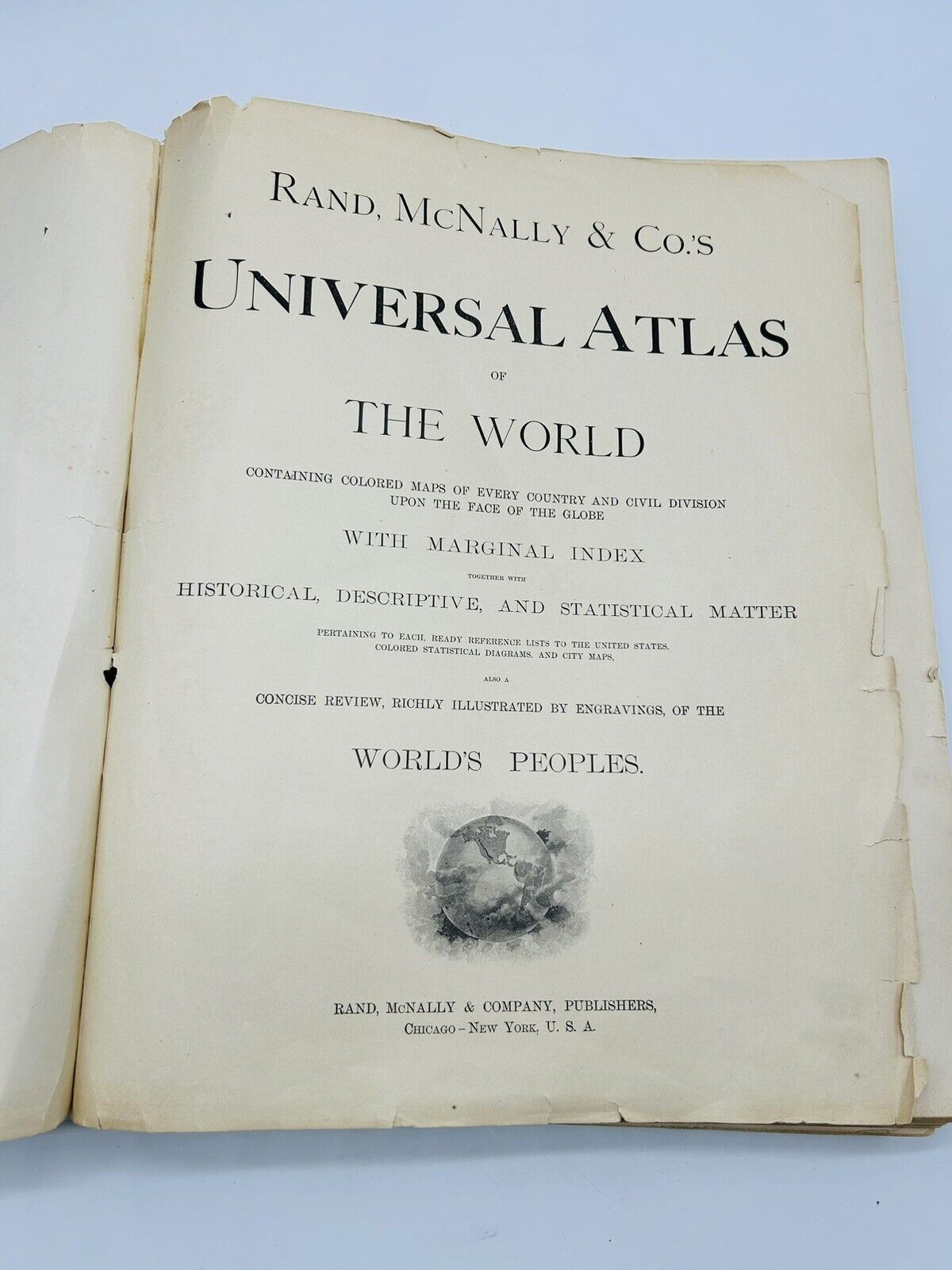 Rand McNally & Co\'s Universal Atlas of the World Indexed 1899 USA