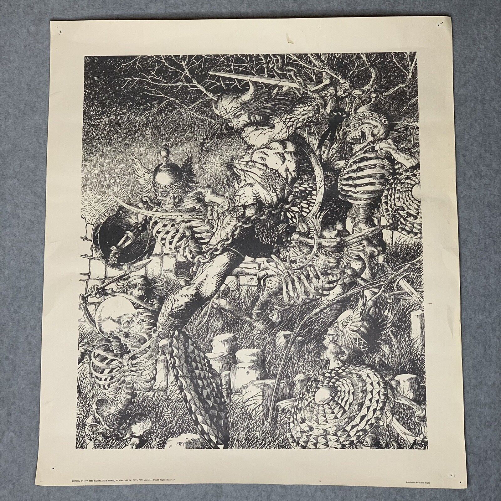 Vintage 1977 Conan Cimmerian Death Print Barry Windsor-Smith Gorblimey Press