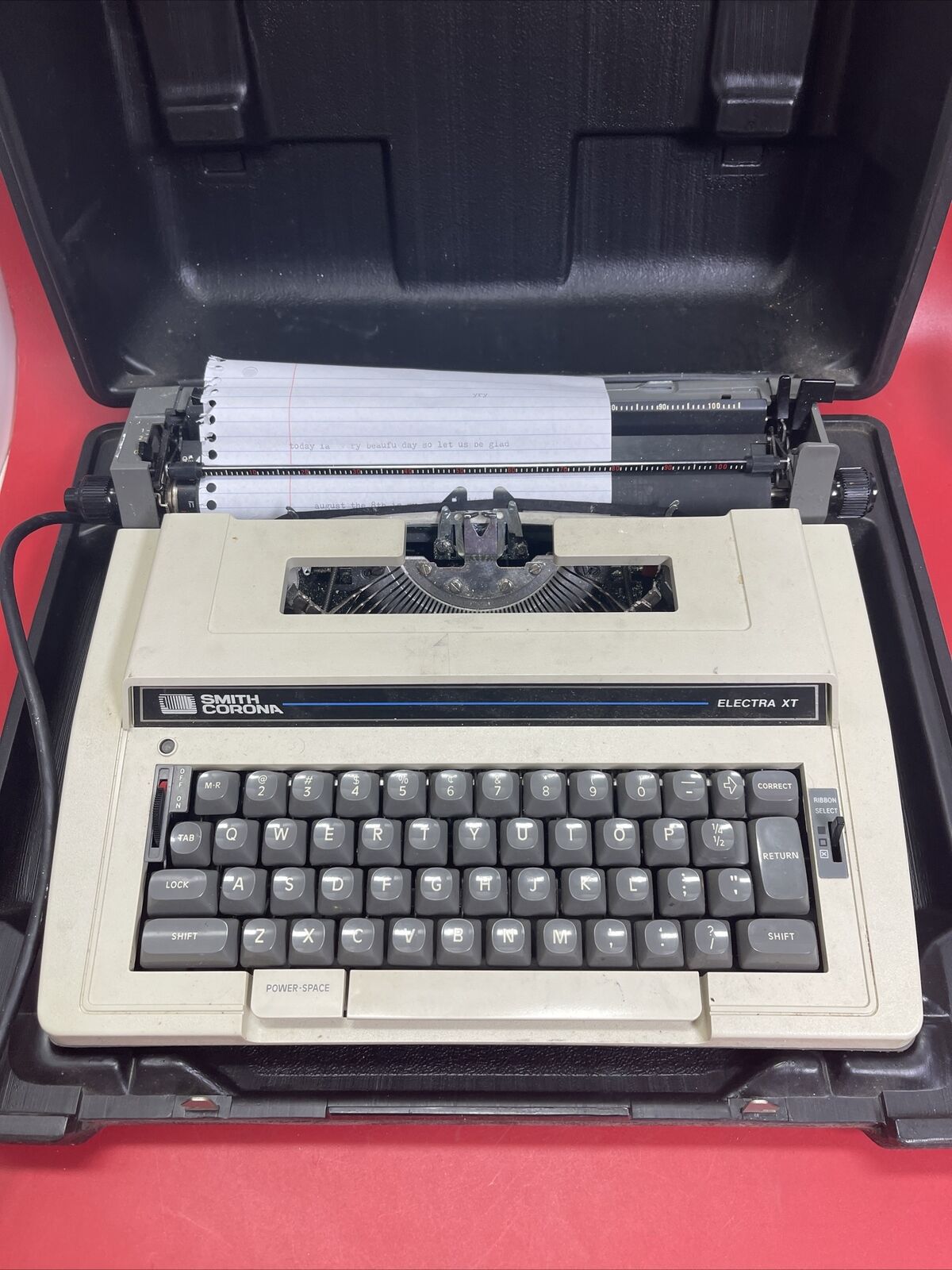 Smith Corona VTG Electra XT Electric Portable Typewriter Hardside Carrying Case