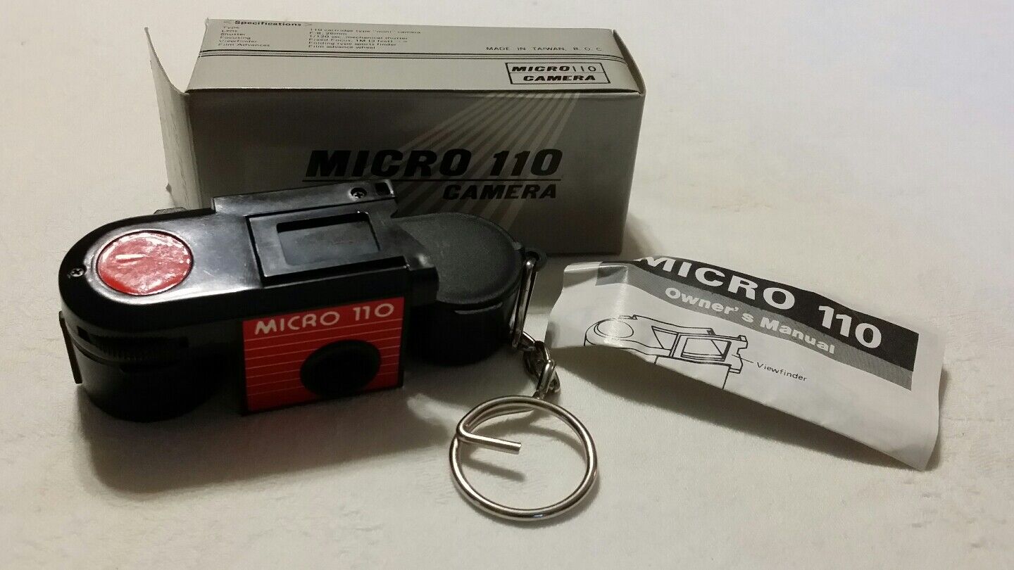 NEW Red Camera Micro 110 Camera Coin Box Key Chain Spy NEW OLD STOCK NIB NOS