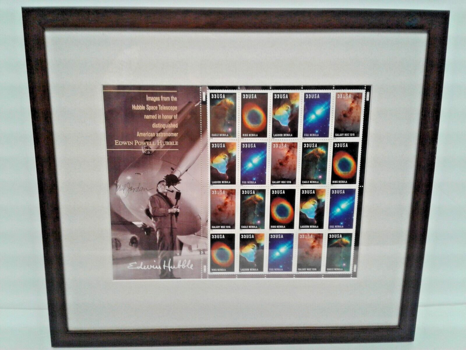 Edwin Hubble Stamps-Images from the Hubble Telescope in Frame 20 stamps