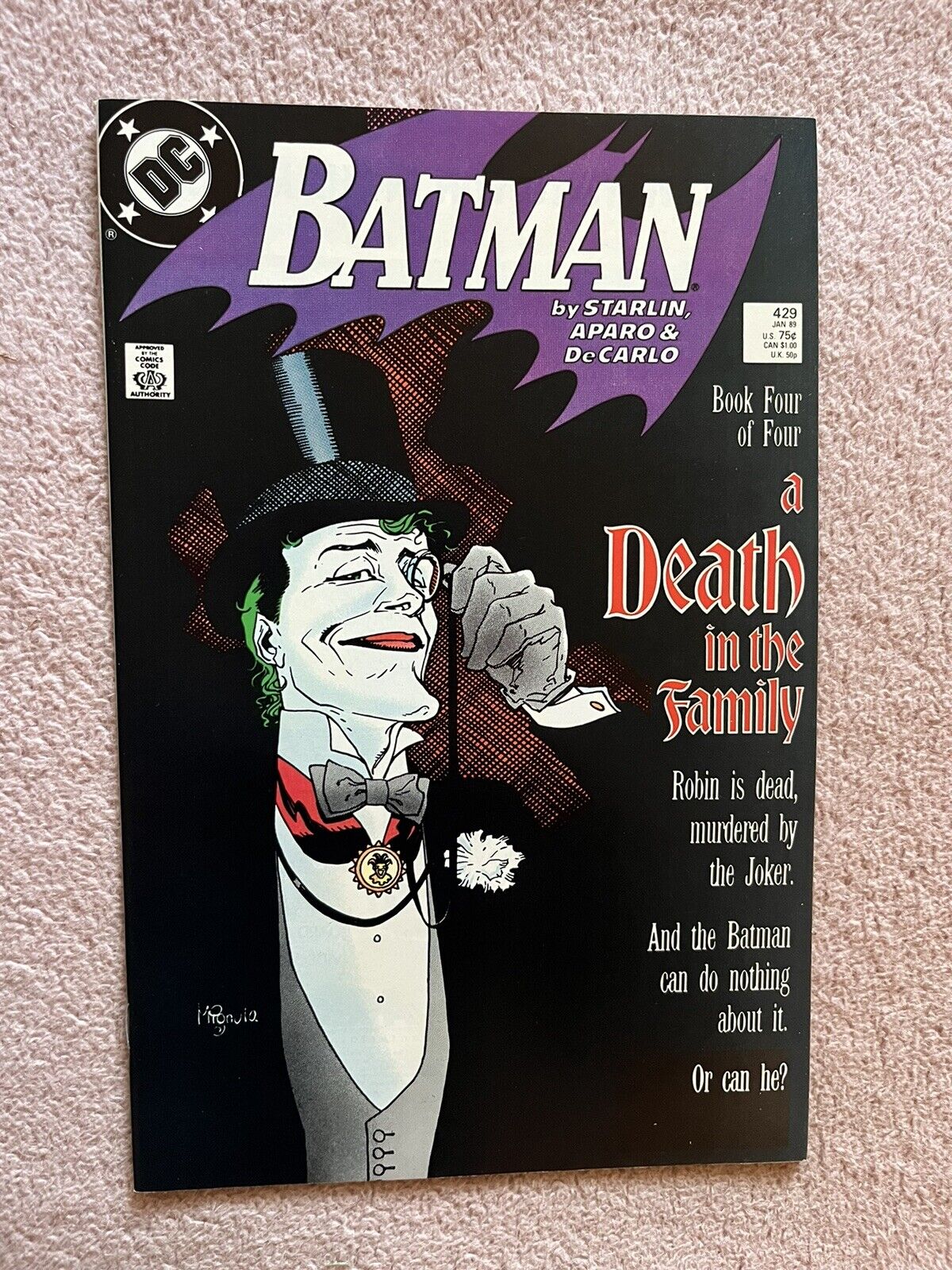 BATMAN #429 NM- 1989 A DEATH IN THE FAMILY FINALE JOKER JASON TODD DC COMICS KEY