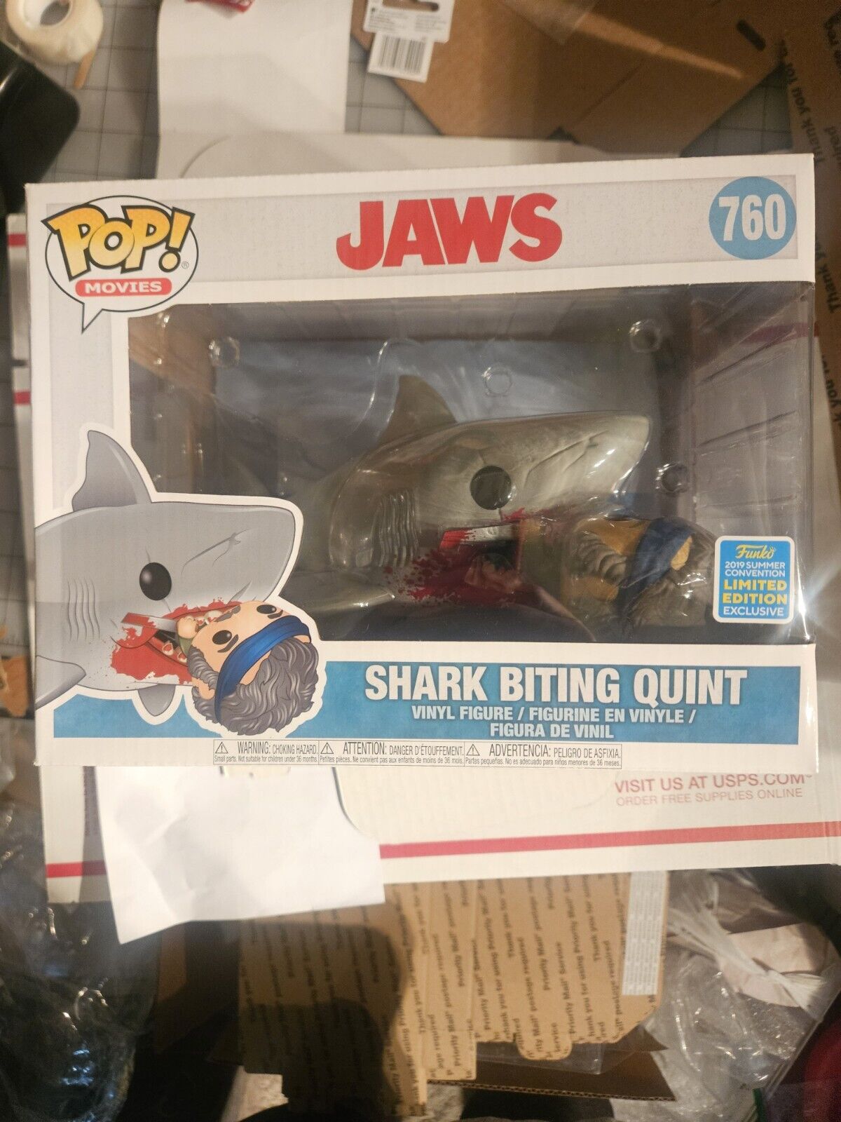 Funko Pop Movies - Jaws, Shark Biting Quint #760, 2019 Summer Convention