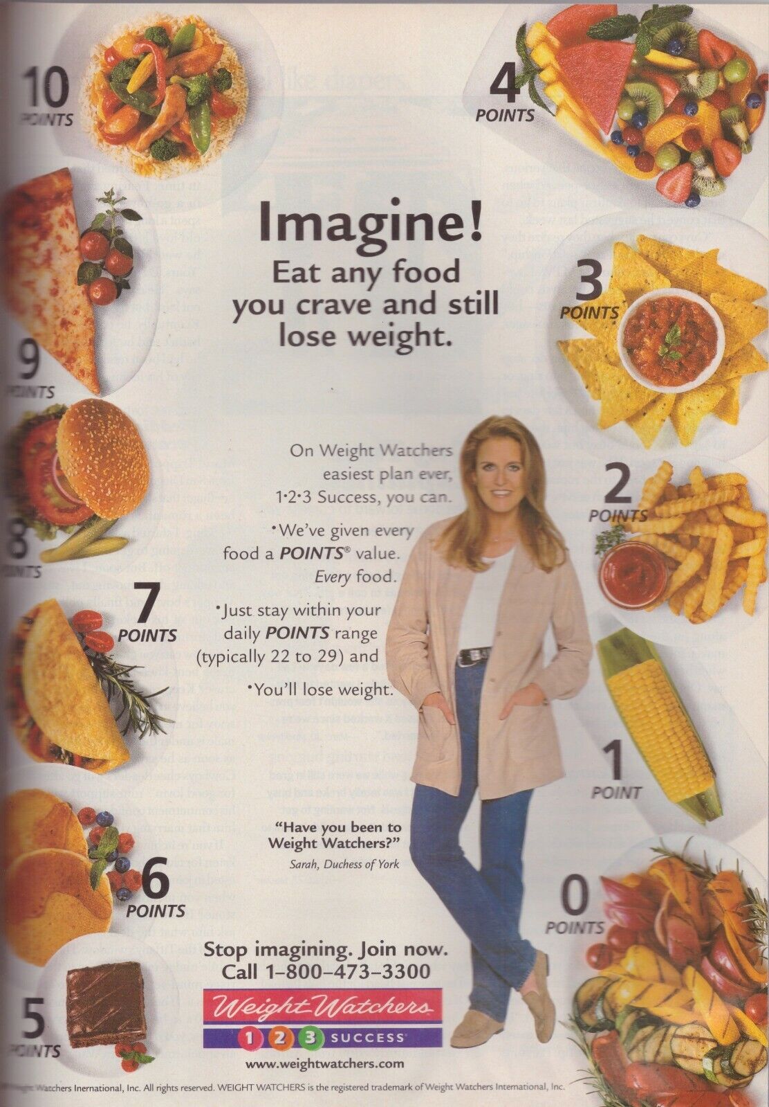 1999 Weight Watchers Princess Sarah Ferguson Fergie Vintage Print Ad 1990s