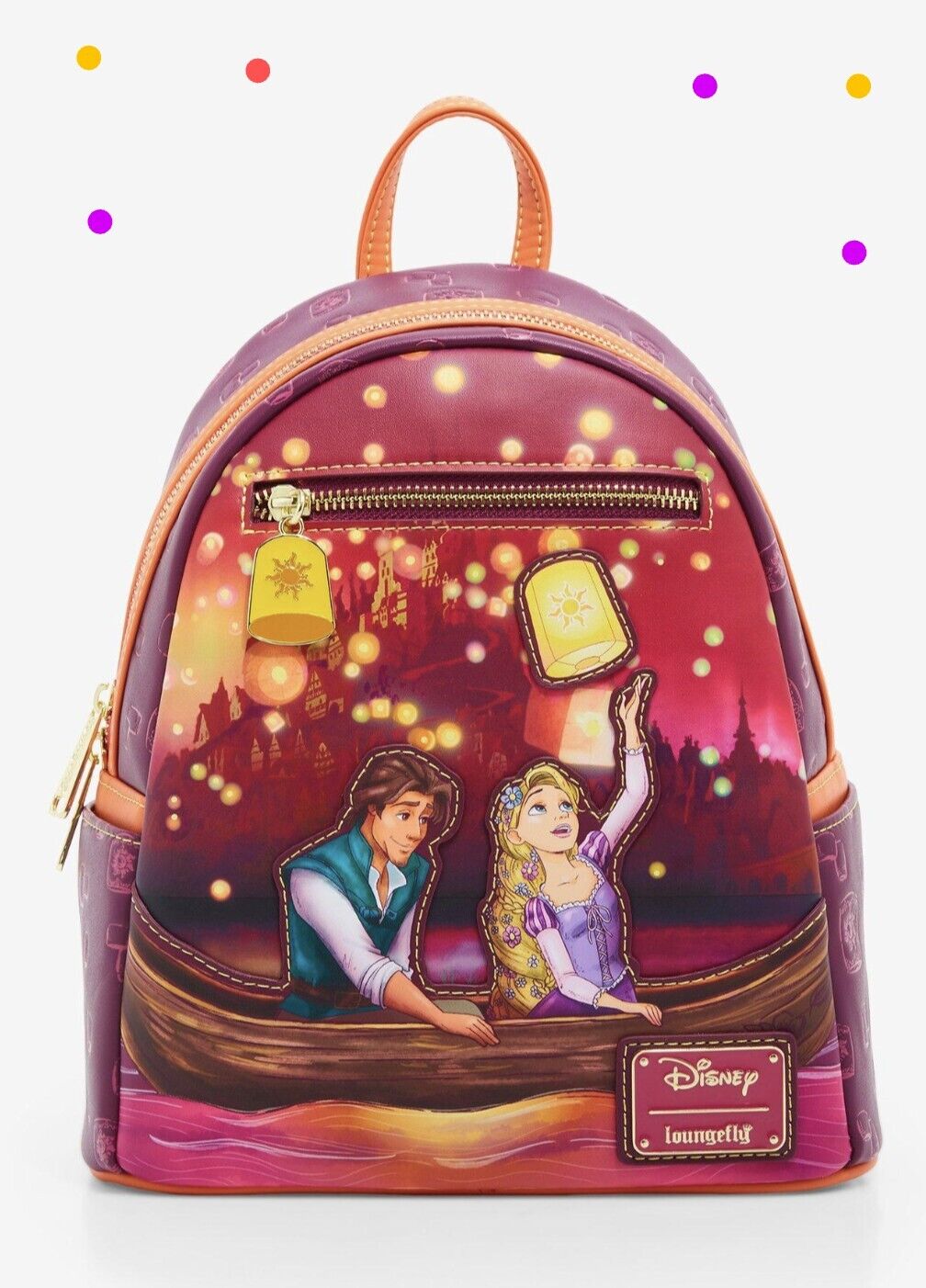 Loungefly Disney Tangled Rapunzel & Flynn Boat Scene GITD Mini Backpack NWT&Wrap