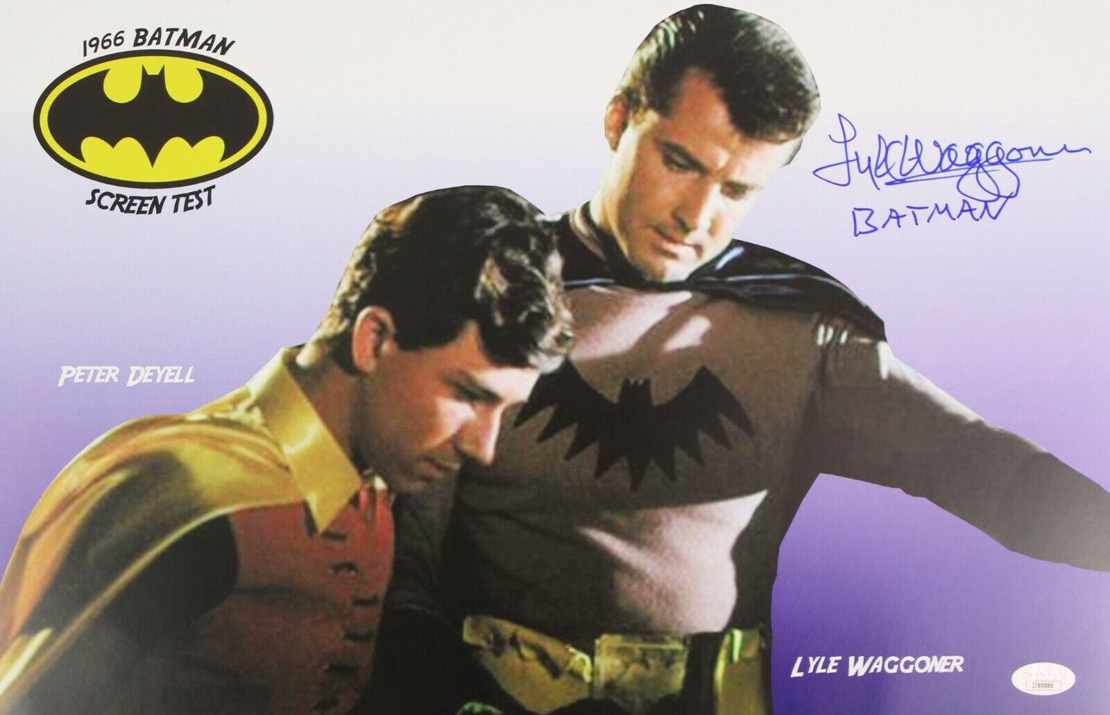 1966 Lyle Waggoner Batman Screen Test Signed 11x17 Photo (JSA)
