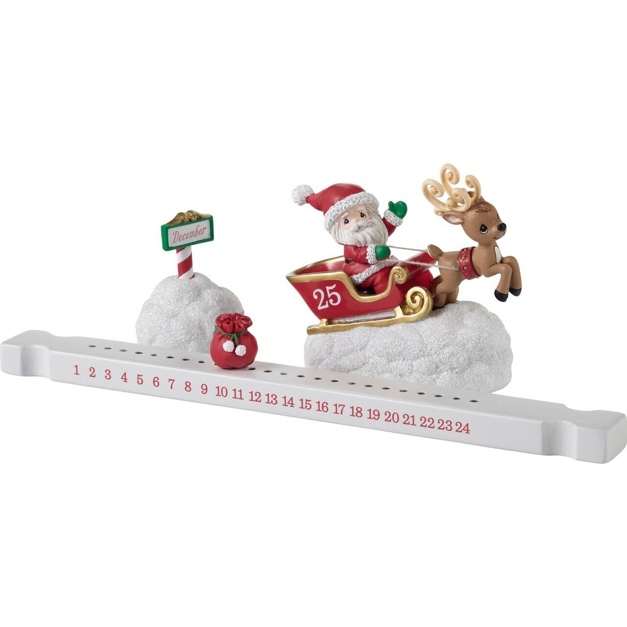 Precious Moments Christmas Figurine Countdown Calendar Here Comes Santa Claus