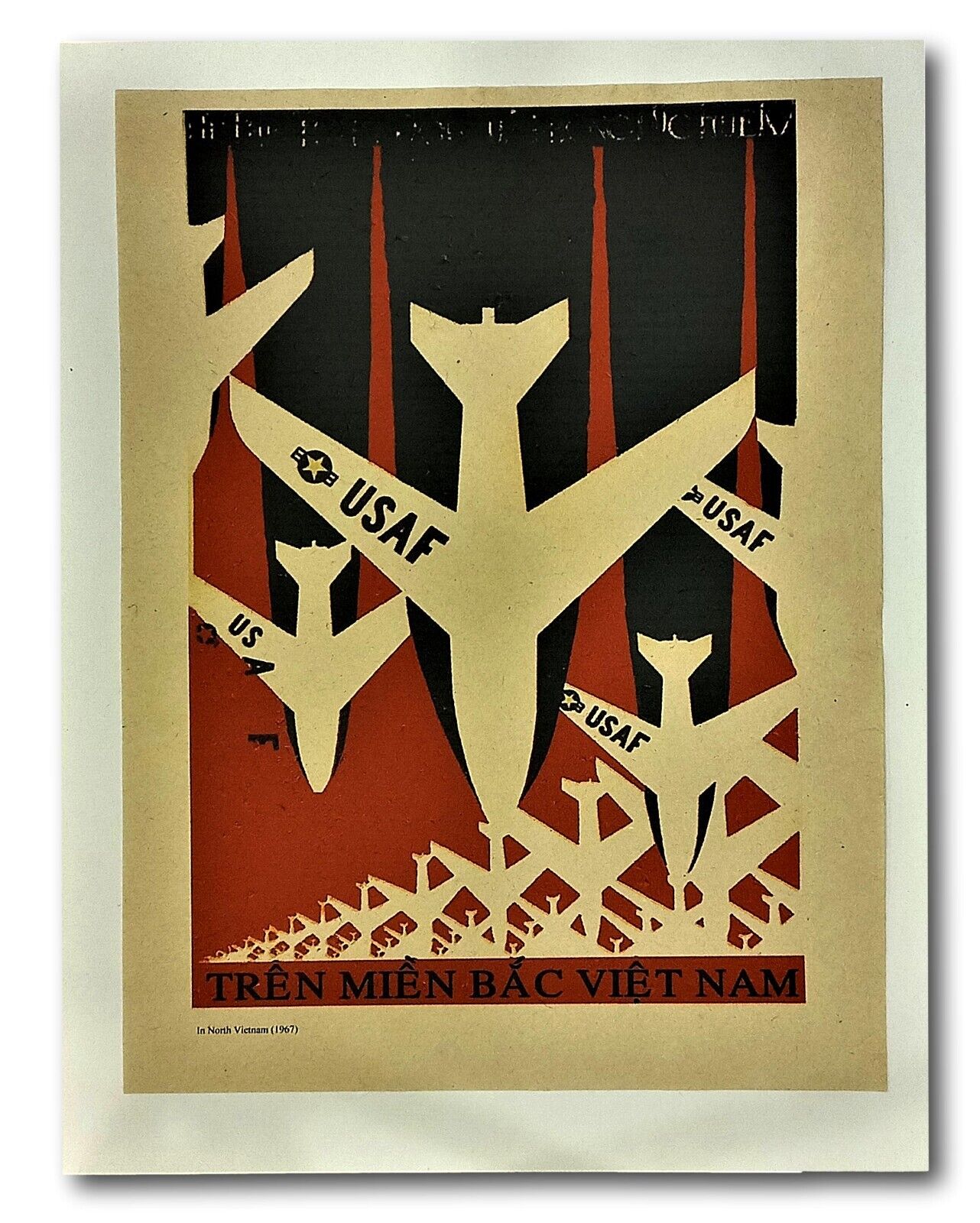 Vietnam War Poster Propaganda Shooting Down American B52 Bombers USAF Airplanes