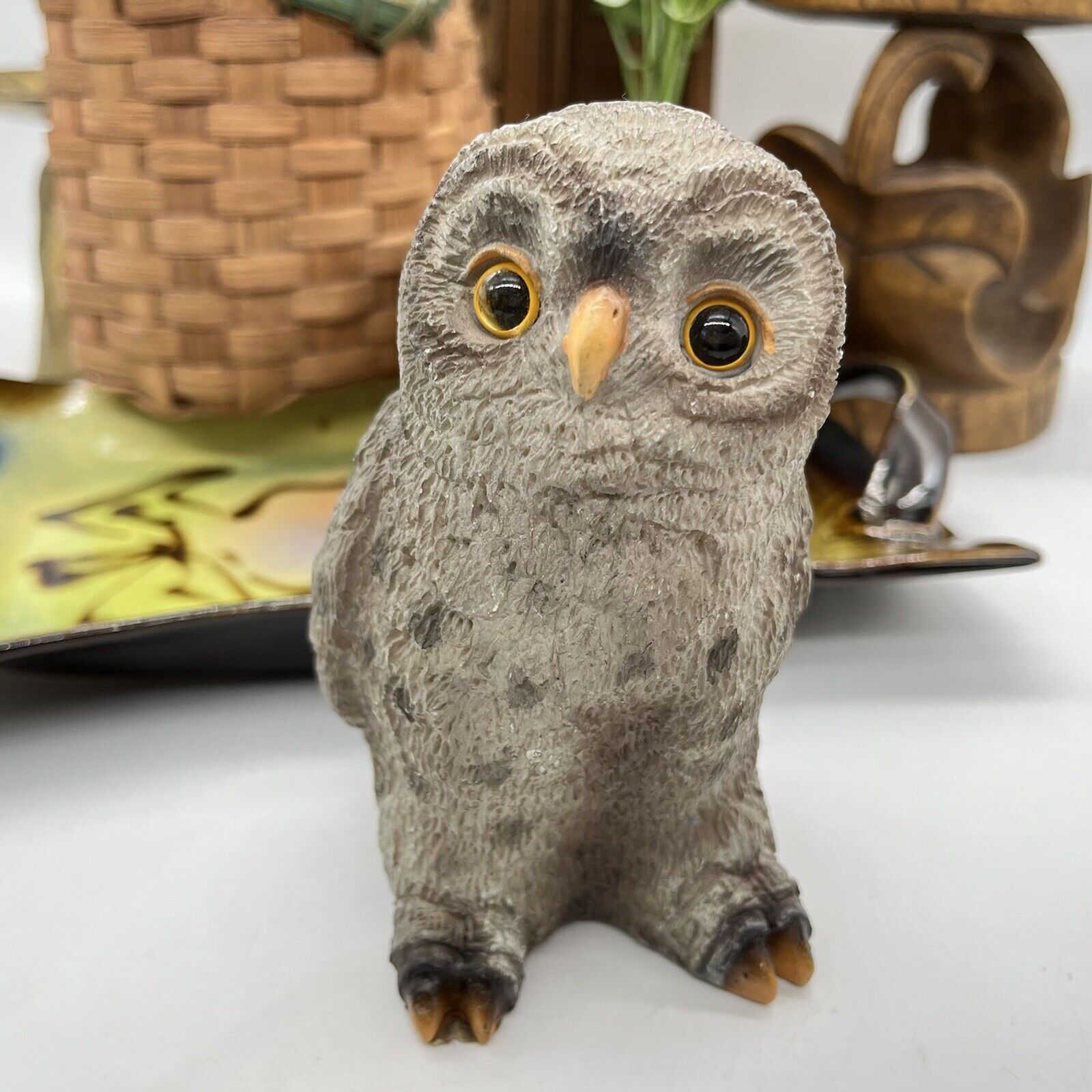 Vintage Jts international baby owl figurine resin/plastic