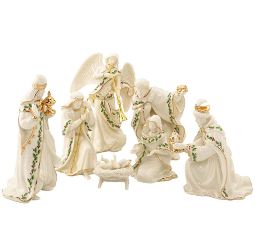 Lenox Holiday 7 PC Miniature Nativity Figurine Set Holy Family 3 Kings Angel New