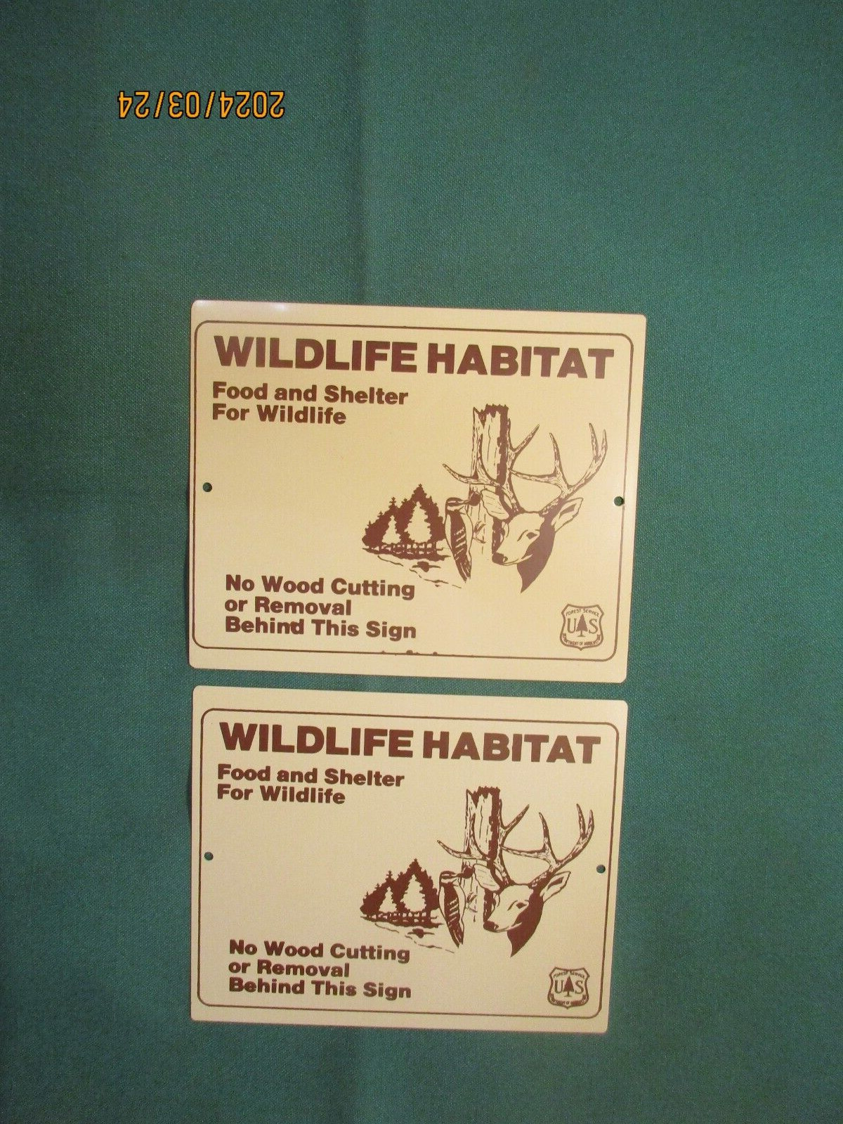 US FOREST SERVICE WILDLIFE HABITAT METAL SIGNS