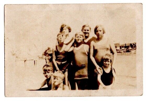 Sideshow Fat Obese People Enjoying Beach Day Taboo Americana 1910s Vintage Photo
