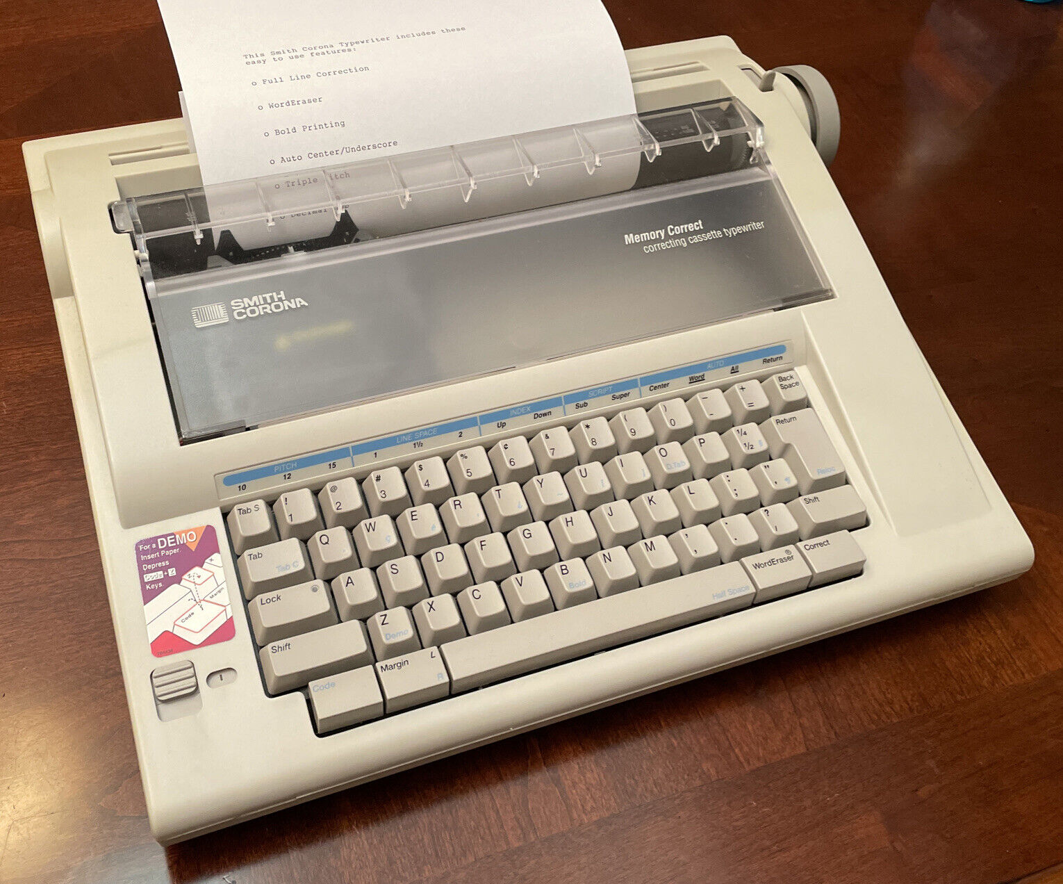 Smith Corona Memory Correct Correcting Cassette Typewriter Model NA1HH