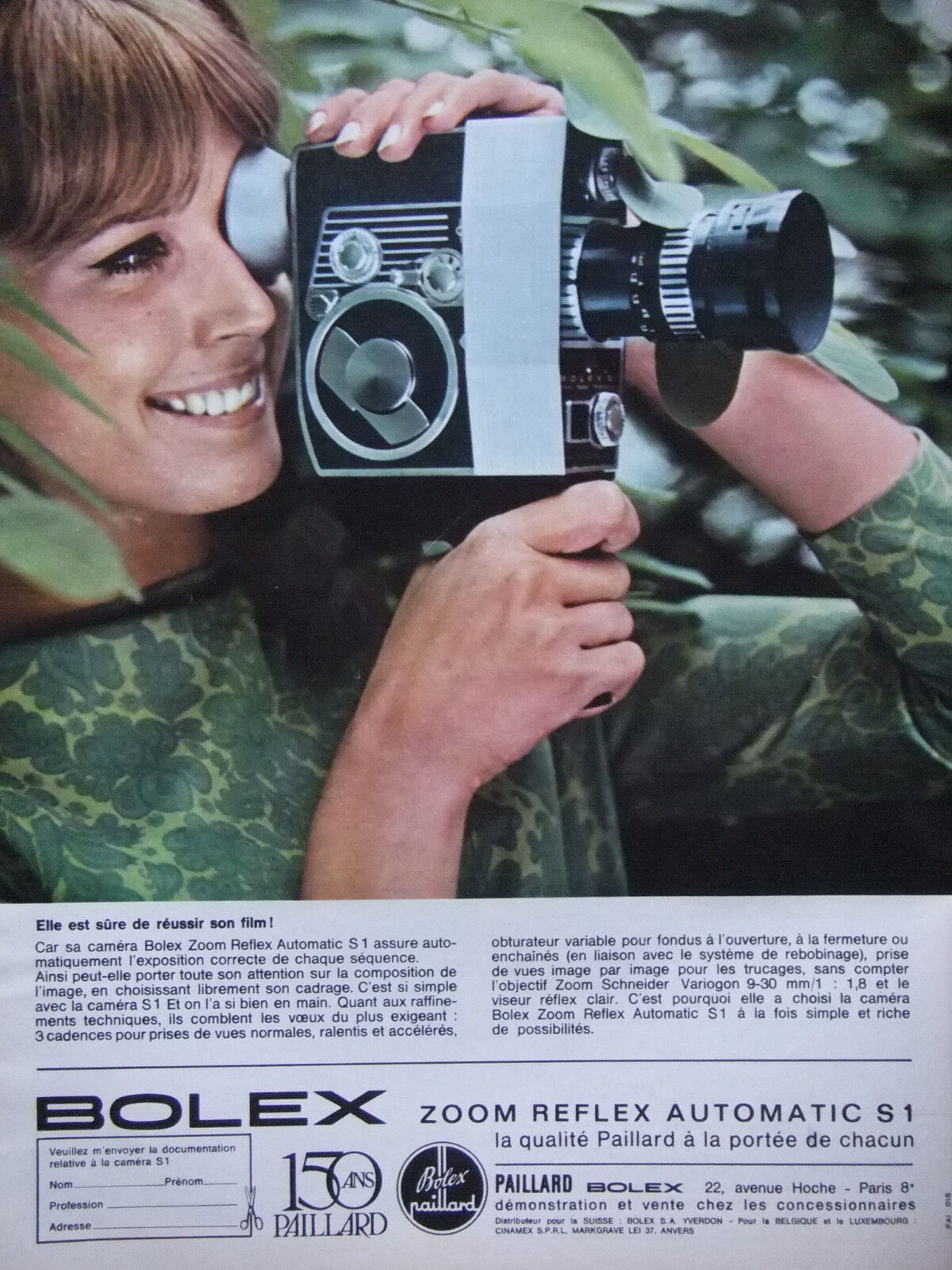 1964 BOLEX ZOOM REFLEX AUTOMATIC S1 PRESS ADVERTISEMENT - ADVERTISING