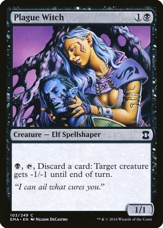 1x Plague Witch - NM English Foil - Eternal Masters