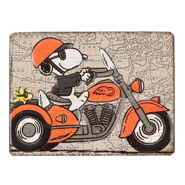 Peanuts 90147289-S Snoopy on A Chopper Embossed Tin Magnet