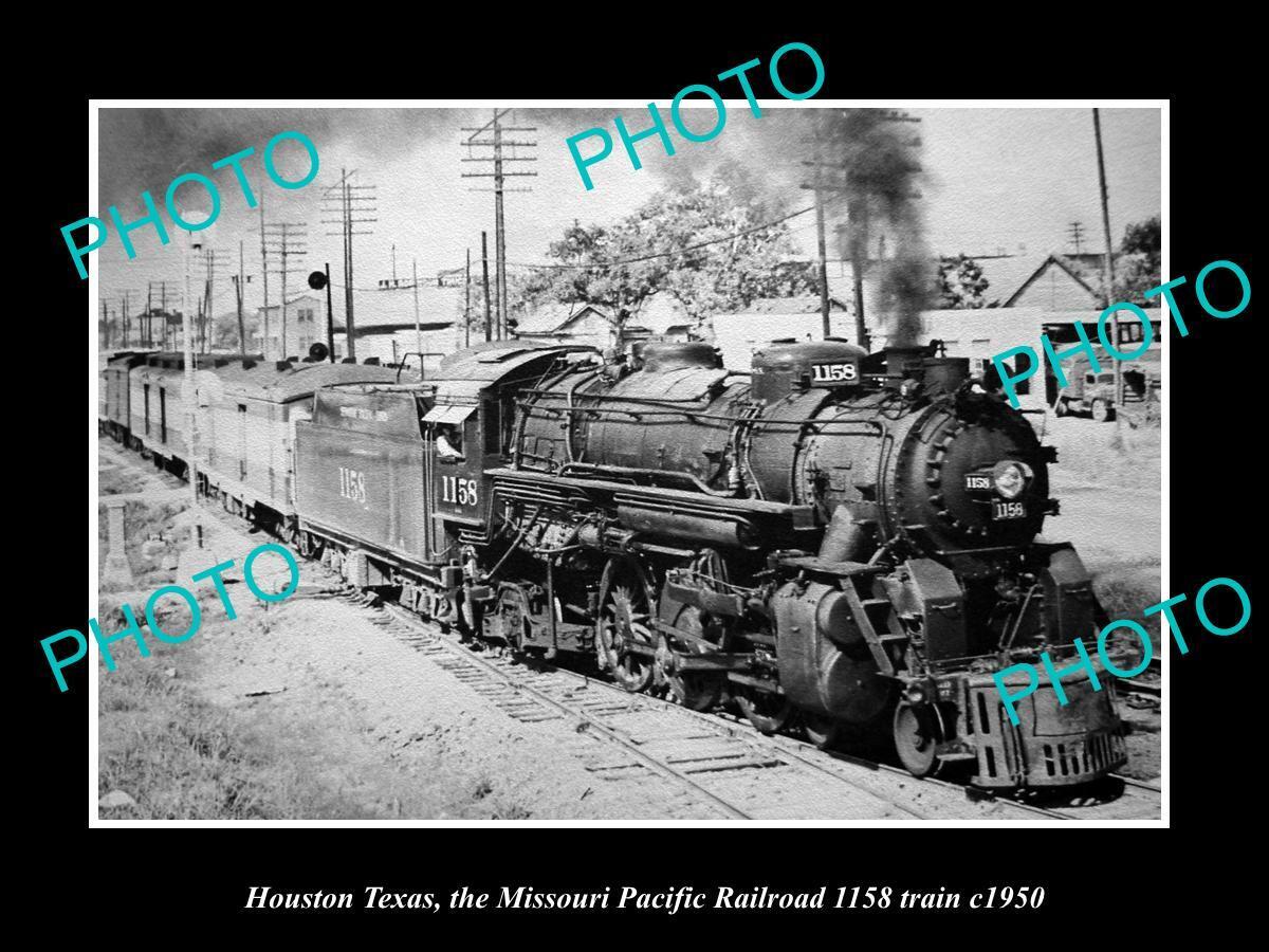 6x4 HISTORIC PHOTO HOUSTON TEXAS THE MISSOURI PACIFIC RAILROAD 1158 TRAIN c1950