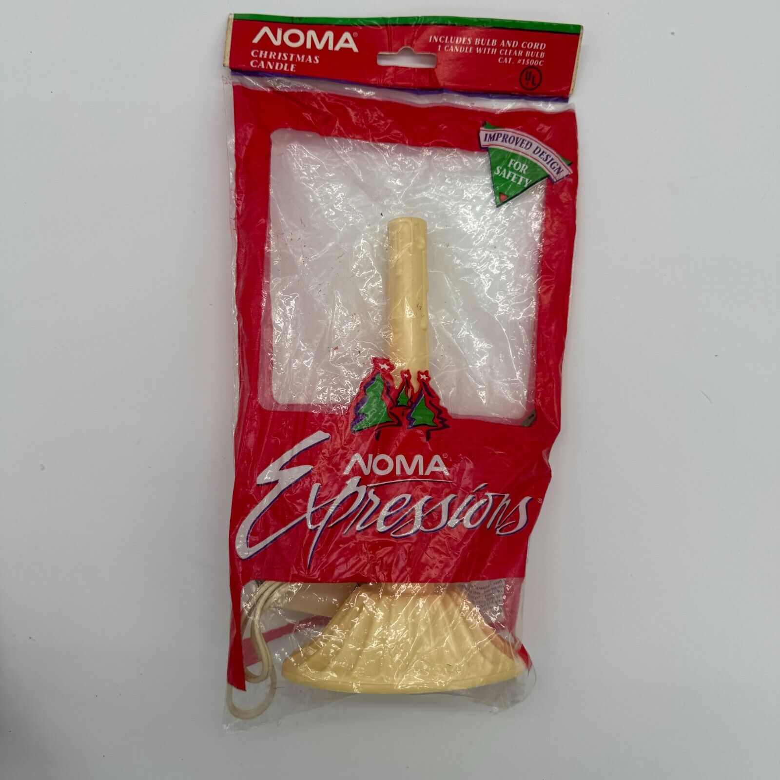 Vintage Noma Expressions Christmas Candle Decoration With Clear Bulb And Cord
