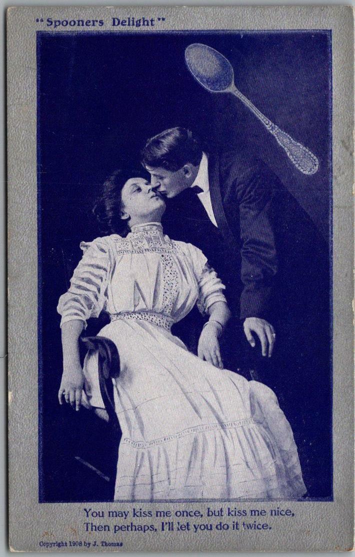 Vintage  SPOONER\'S DELIGHT Romance Postcard \