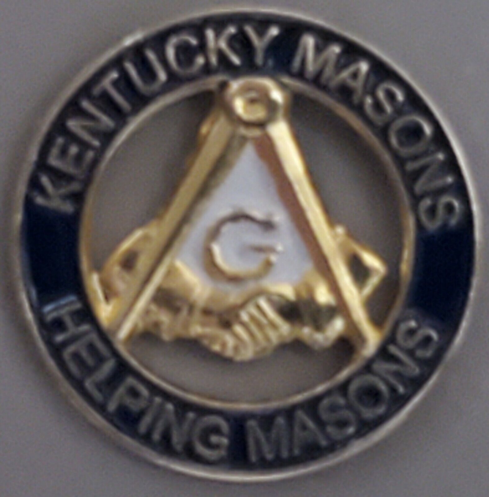 Kentucky Masons Helping Masons Square & Compass handshake Masonic Lapel Pin NEW