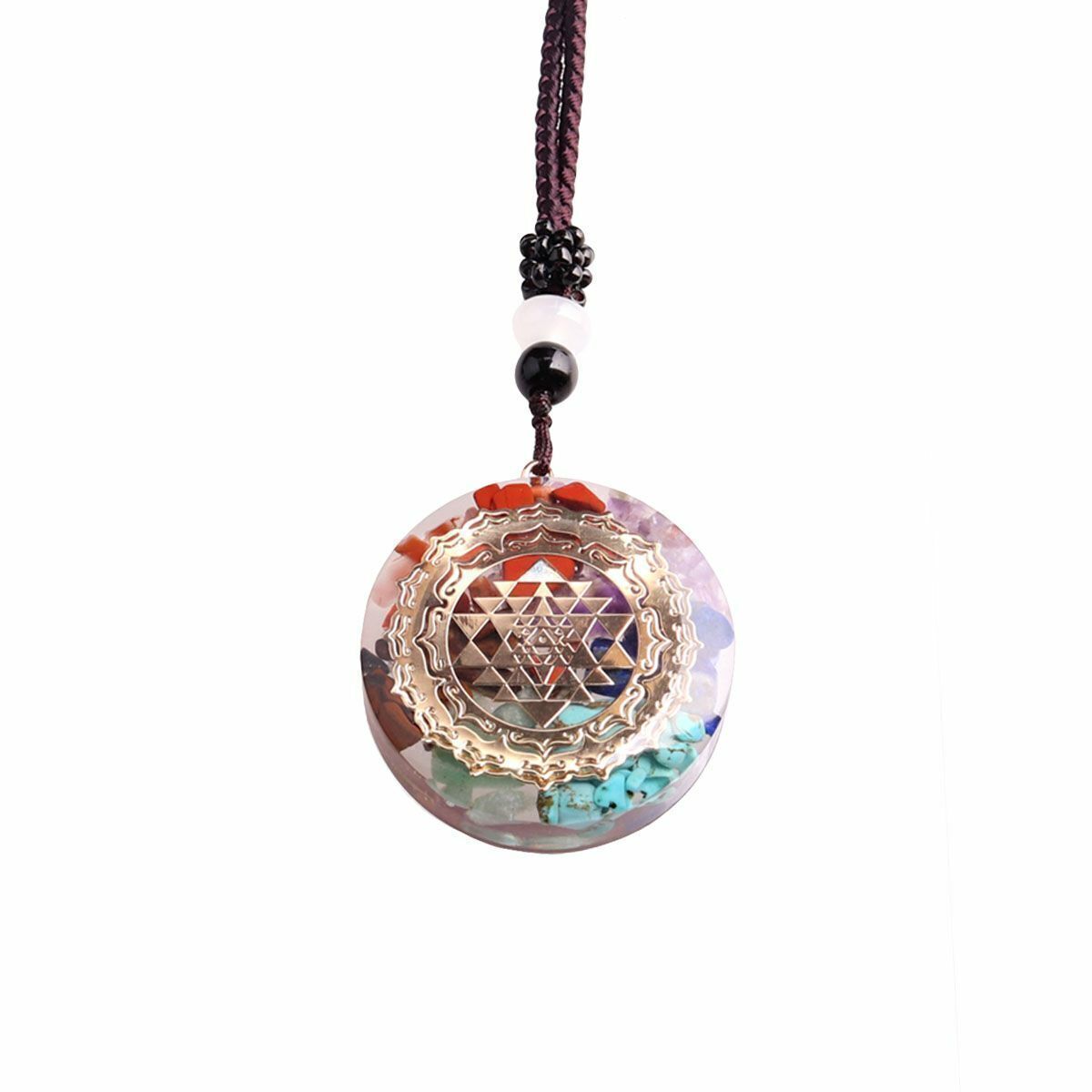 7 Chakra Natural Stone Energy Pendant Necklace Yoga Reiki Healing Amulet Choker