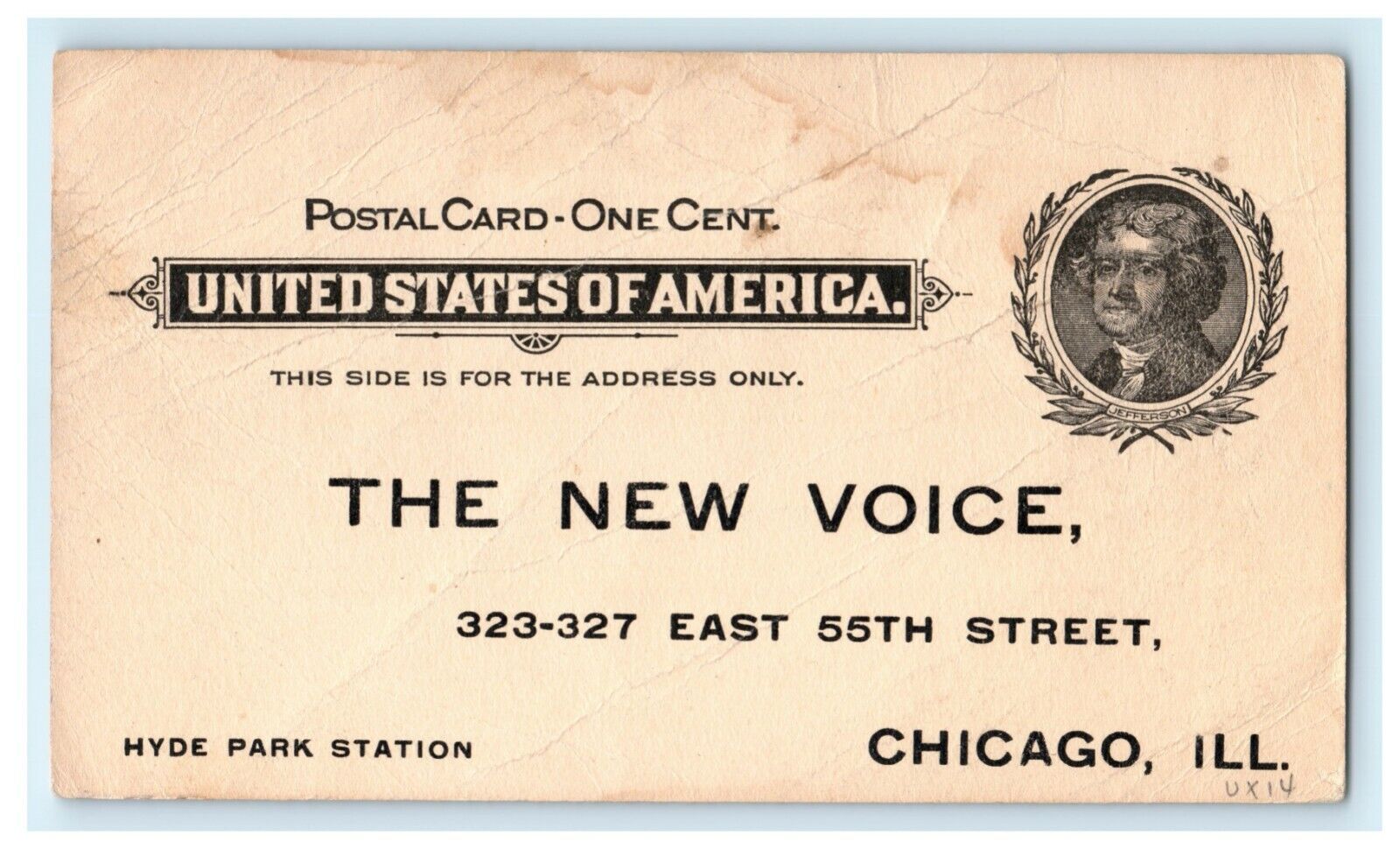 c1900 The New Voice Magazine Subscription Chicago Illinois IL Antique Postcard
