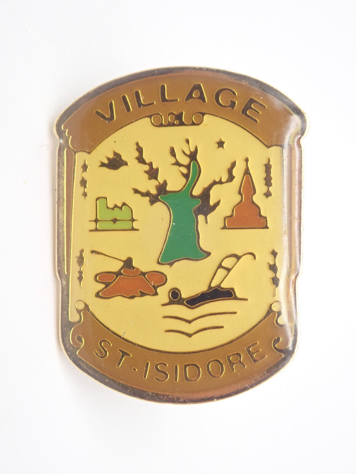 Village of St. Isidore Vintage Lapel Pin