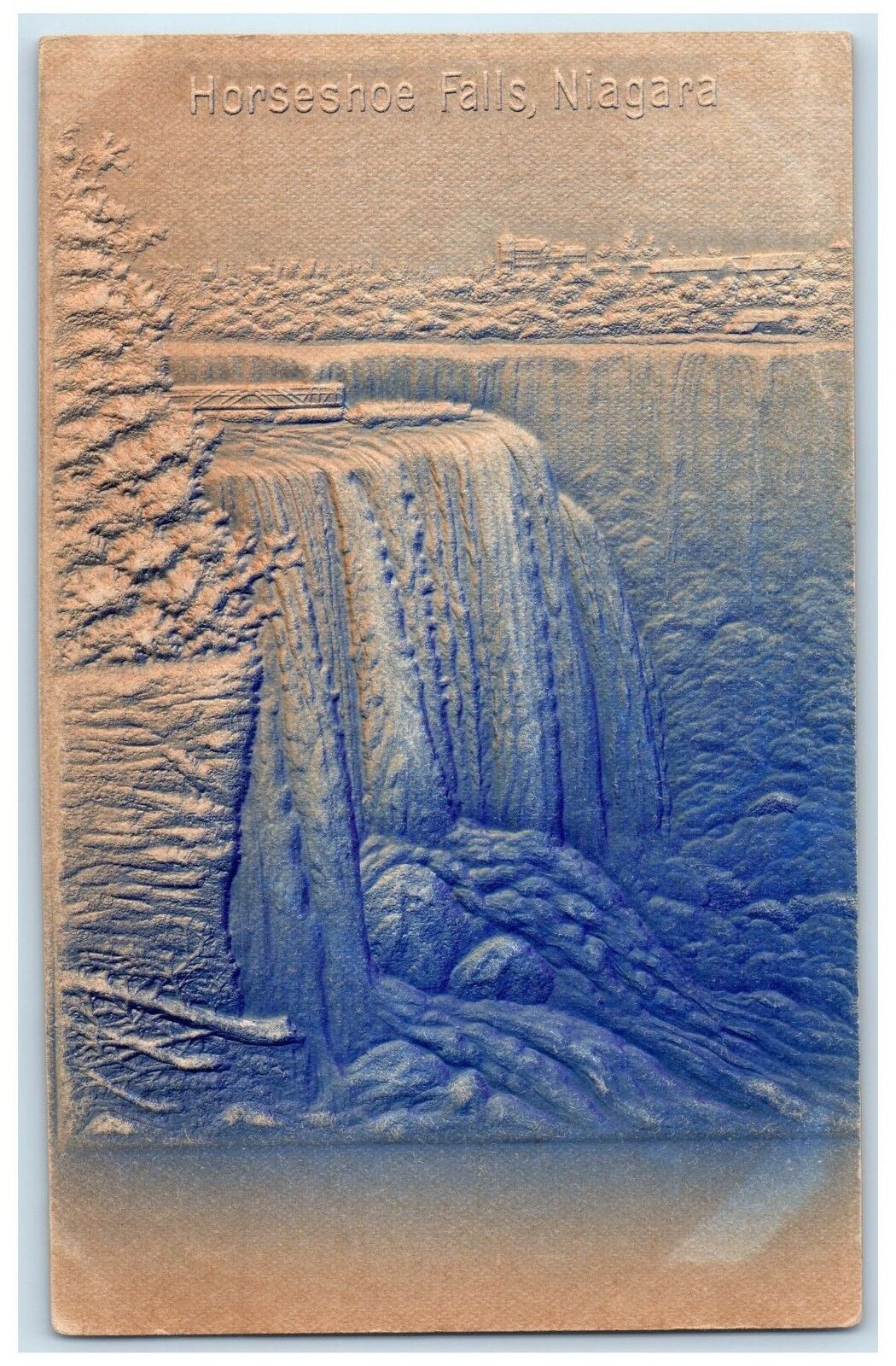 1907 Horseshoe Falls Embossed Scene Niagara New York NY Posted Vintage Postcard