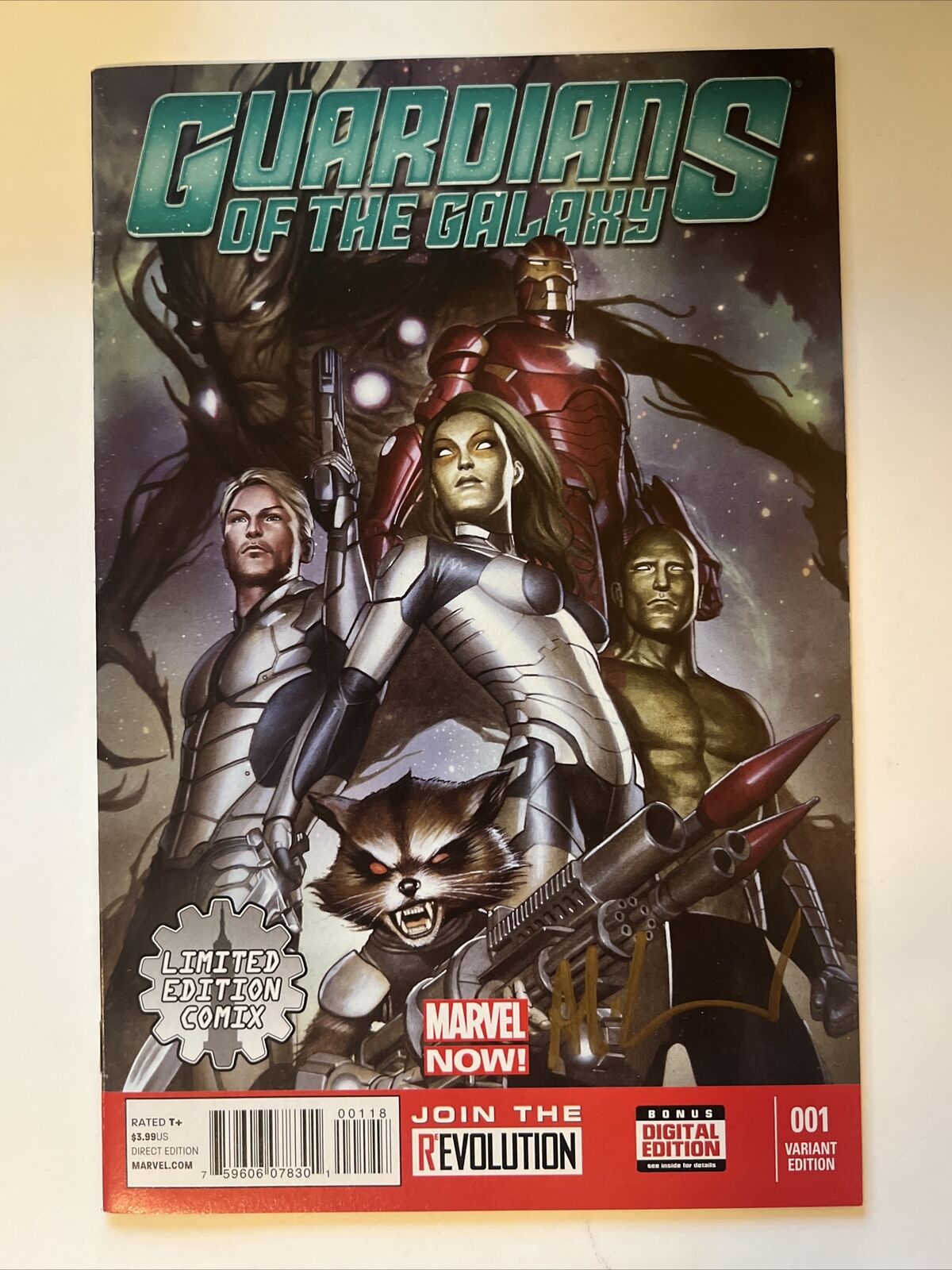 GUARDIANS OF THE GALAXY 1 SIGNED BY ADI GRANOV LIMITED EDITION COMIX VARIANT COA