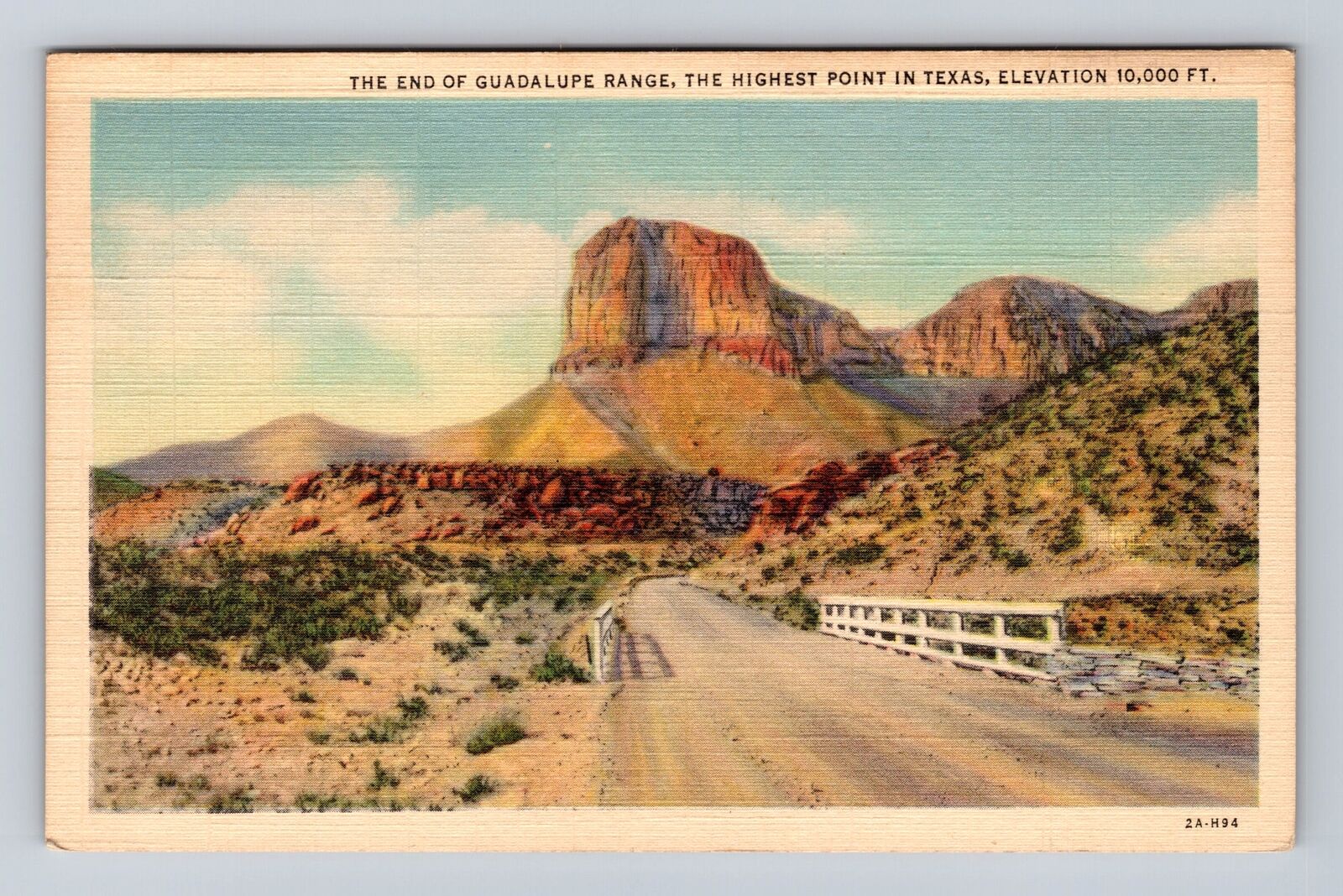 TX-Texas, End Of Guadalupe Range, Antique, Vintage Souvenir Postcard