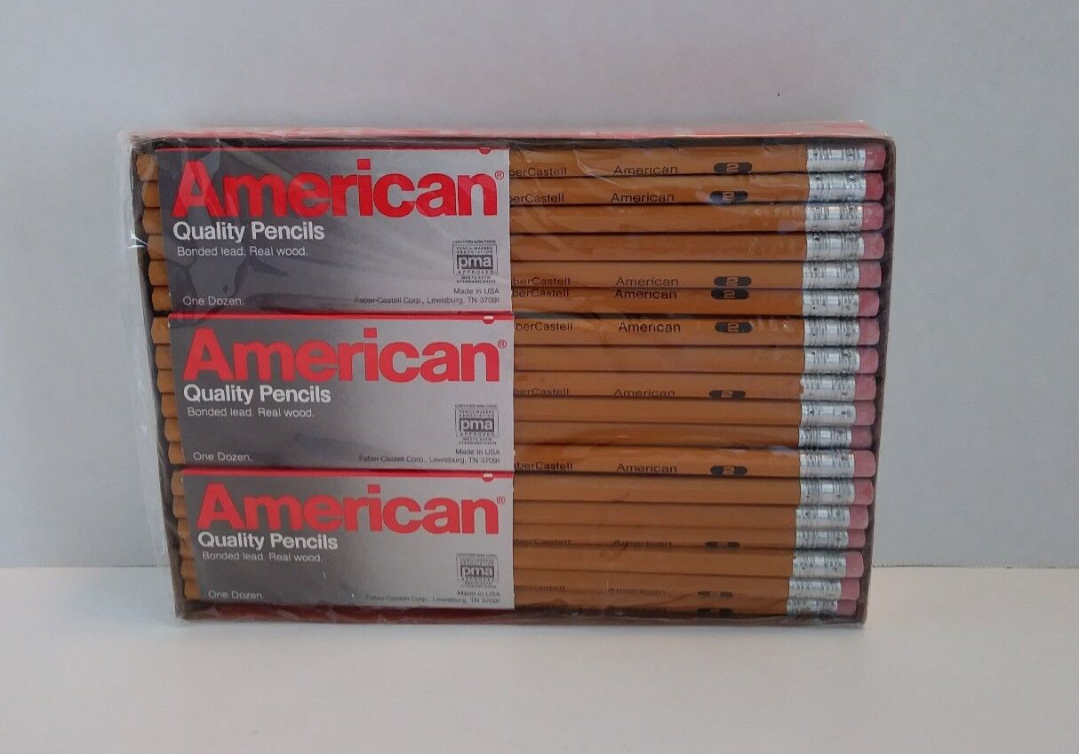 72 Faber Castell American Quality Pencils 210-2 No. 2 Medium Soft USA NOS VTG