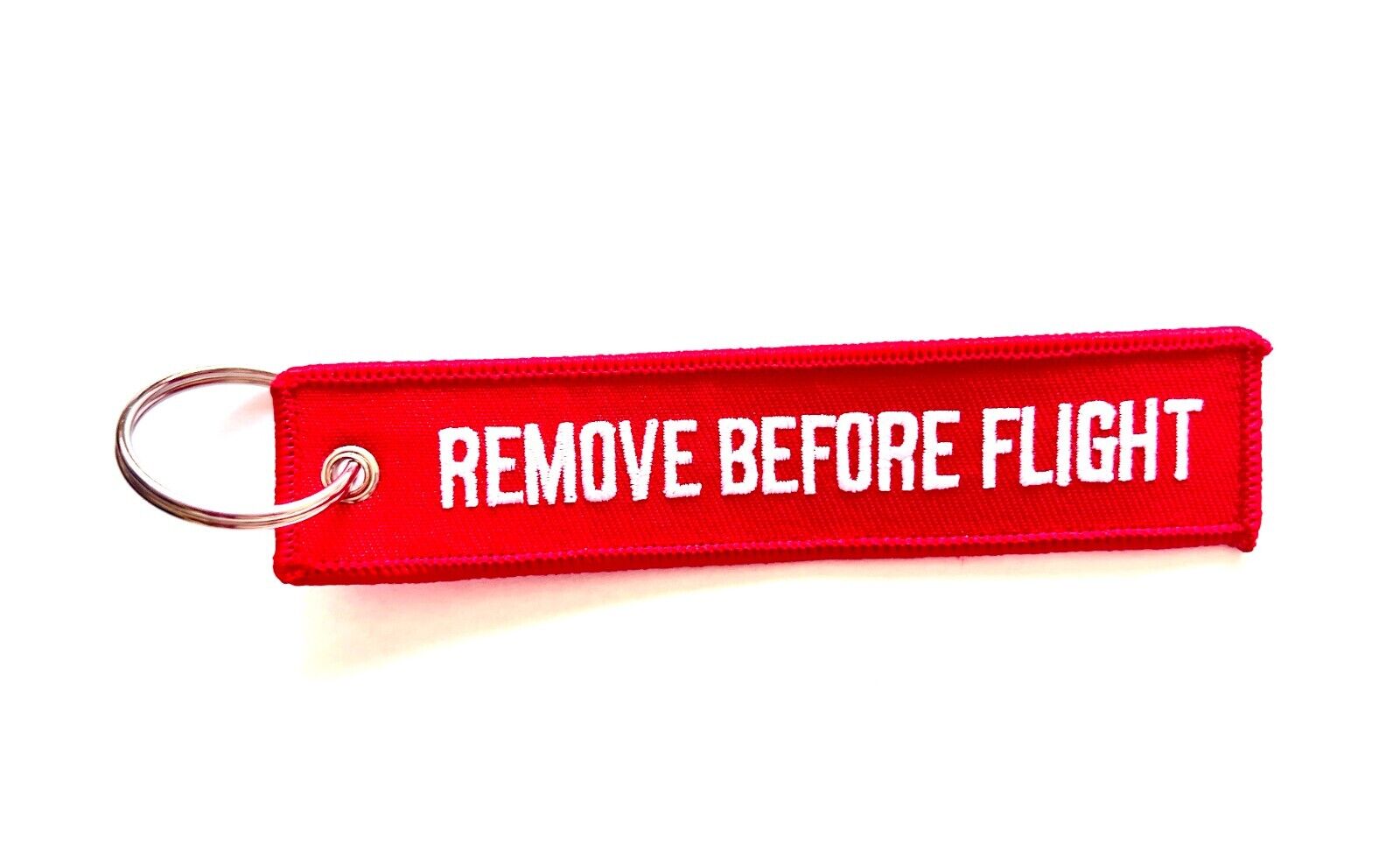 REMOVE BEFORE FLIGHT TAG KEYCHAIN
