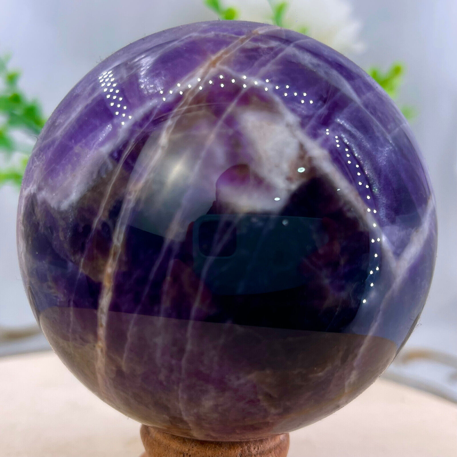 1.19LB Natural Dream Amethyst Quartz Crystal Sphere Ball Healing