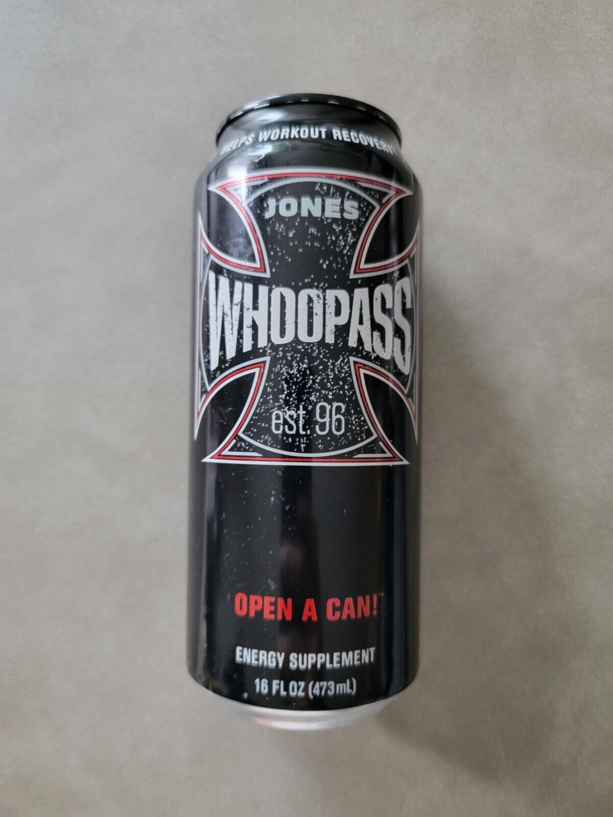 Jones Soda Whoop Ass Energy Drink-16 FL OZ—unopened Can (Full) Yerba Mate