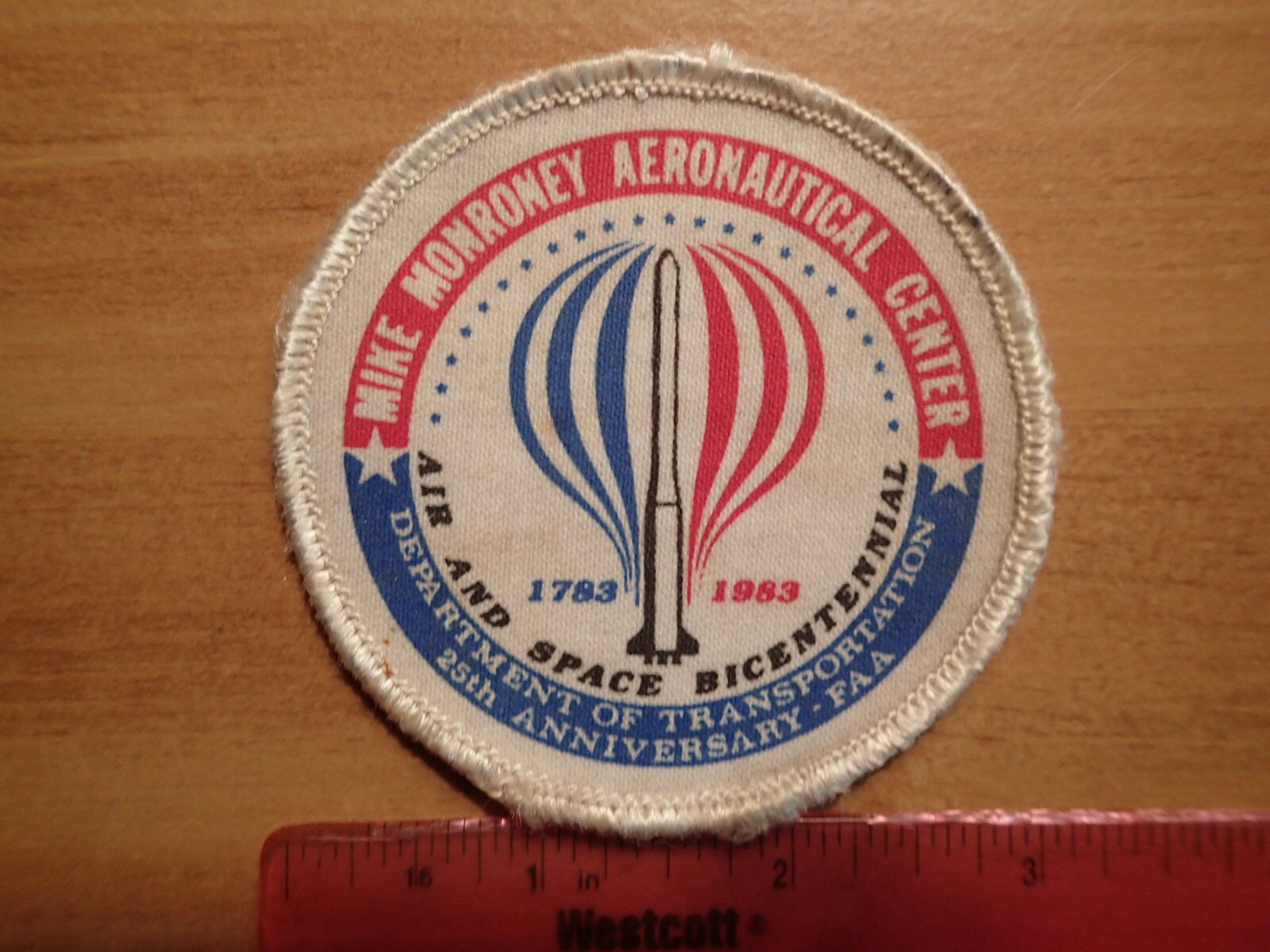 VINTAGE-Mike Monroney Aeronautical Center Patch-AIR & SPACE BICENTENNIAL-Used