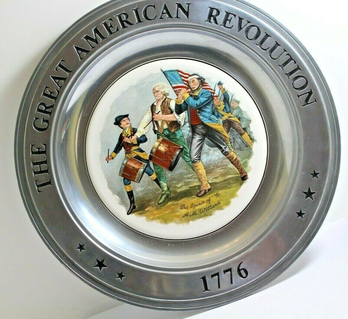 THE SPIRIT OF ’76 THE GREAT AMERICAN REVOLUTION 1776 WALL HANGING PLATE/PLAQUE