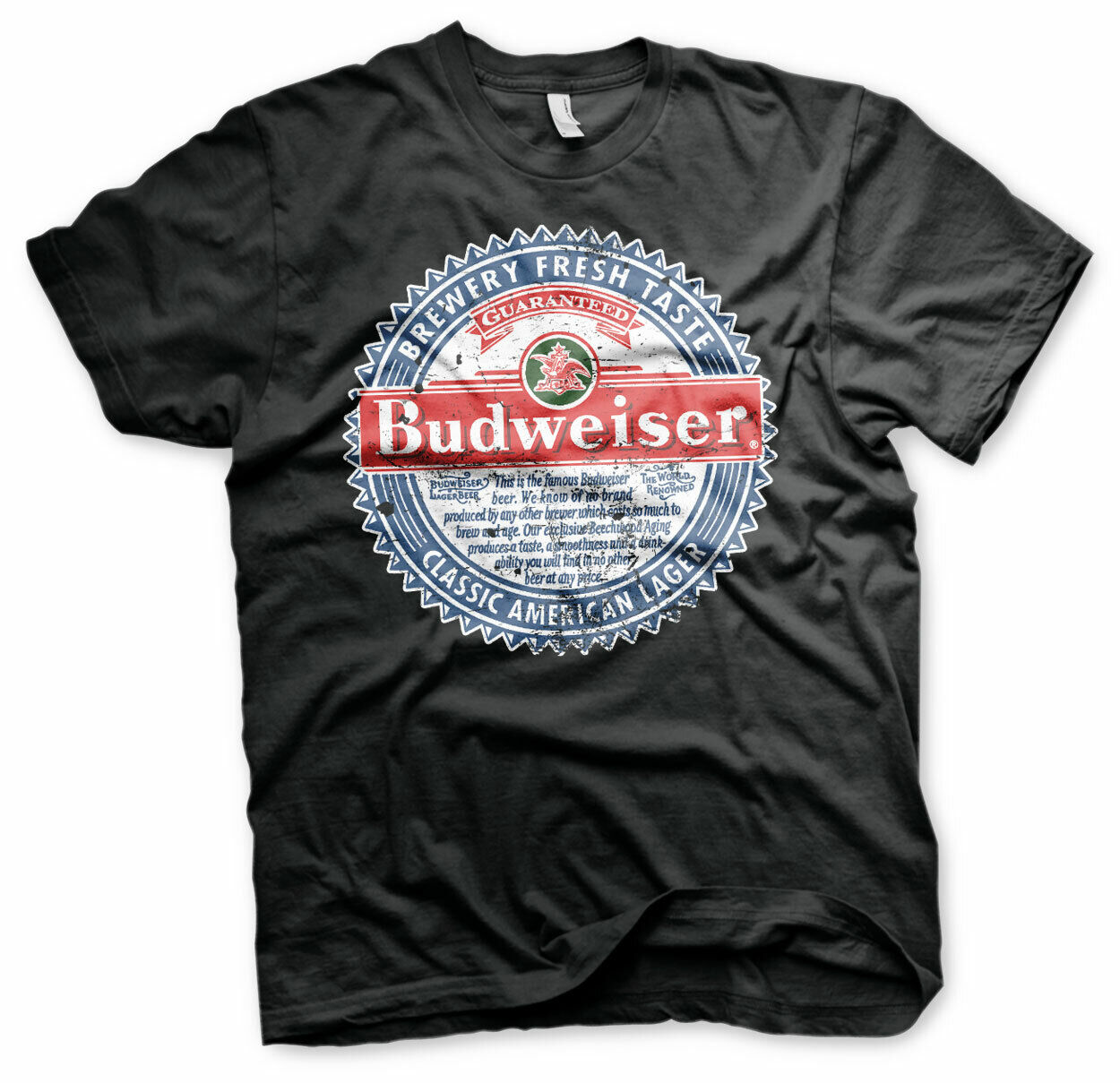 Budweiser American Lager Vintage Beer Anheuser Bush Men Men T-Shirt Black