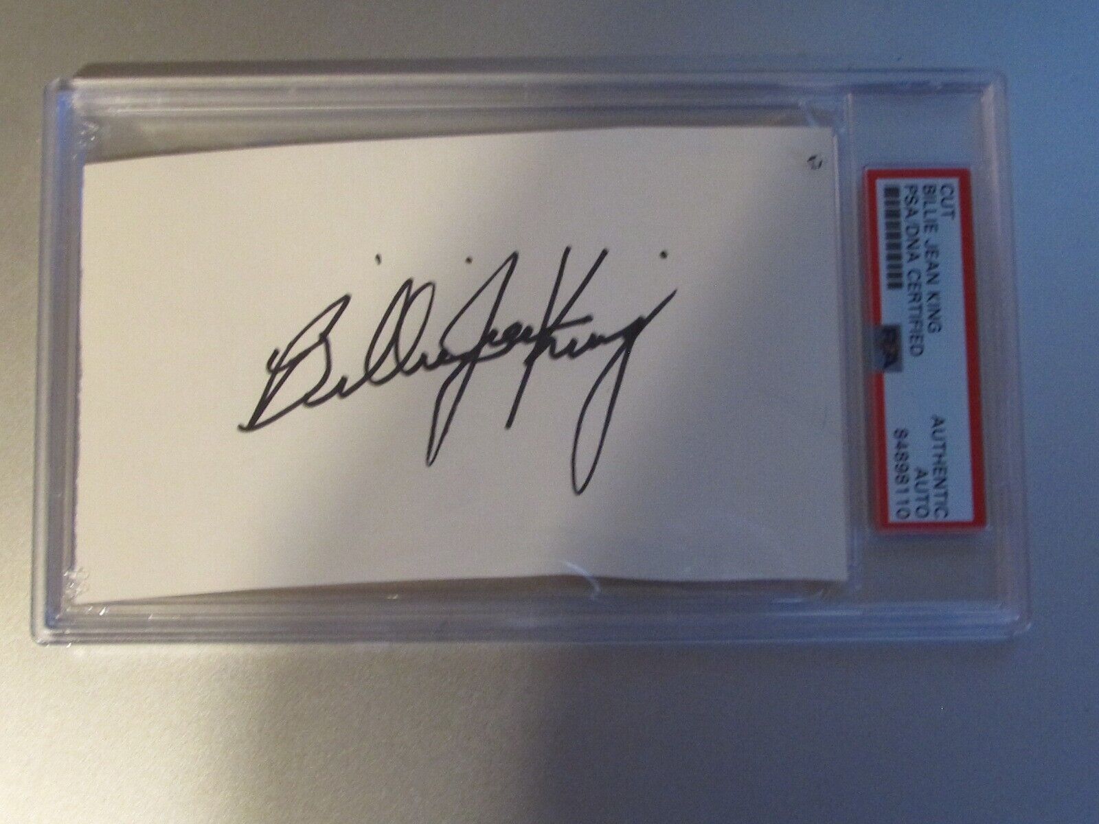 Billy Jean King PSA/DNA Autographed Signed Cut  Slab
