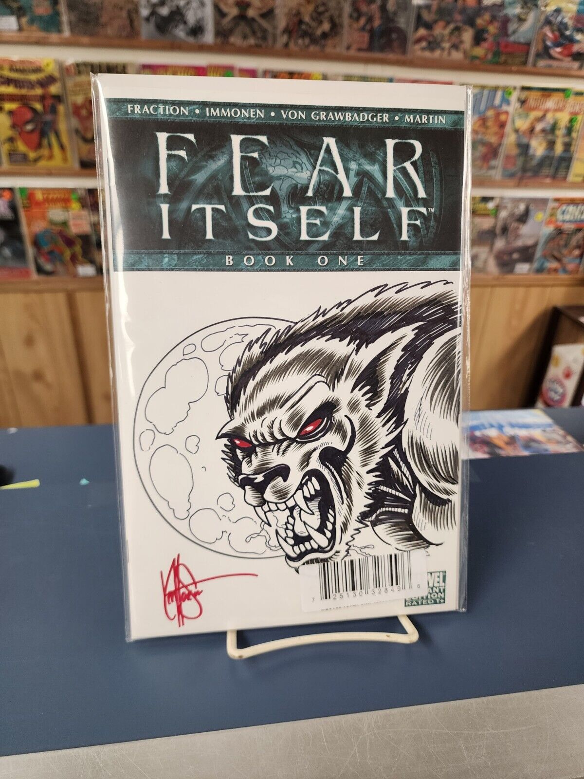 Fear Itself #1 Dynamic Forces Variant. Haeser Signed & Remarked