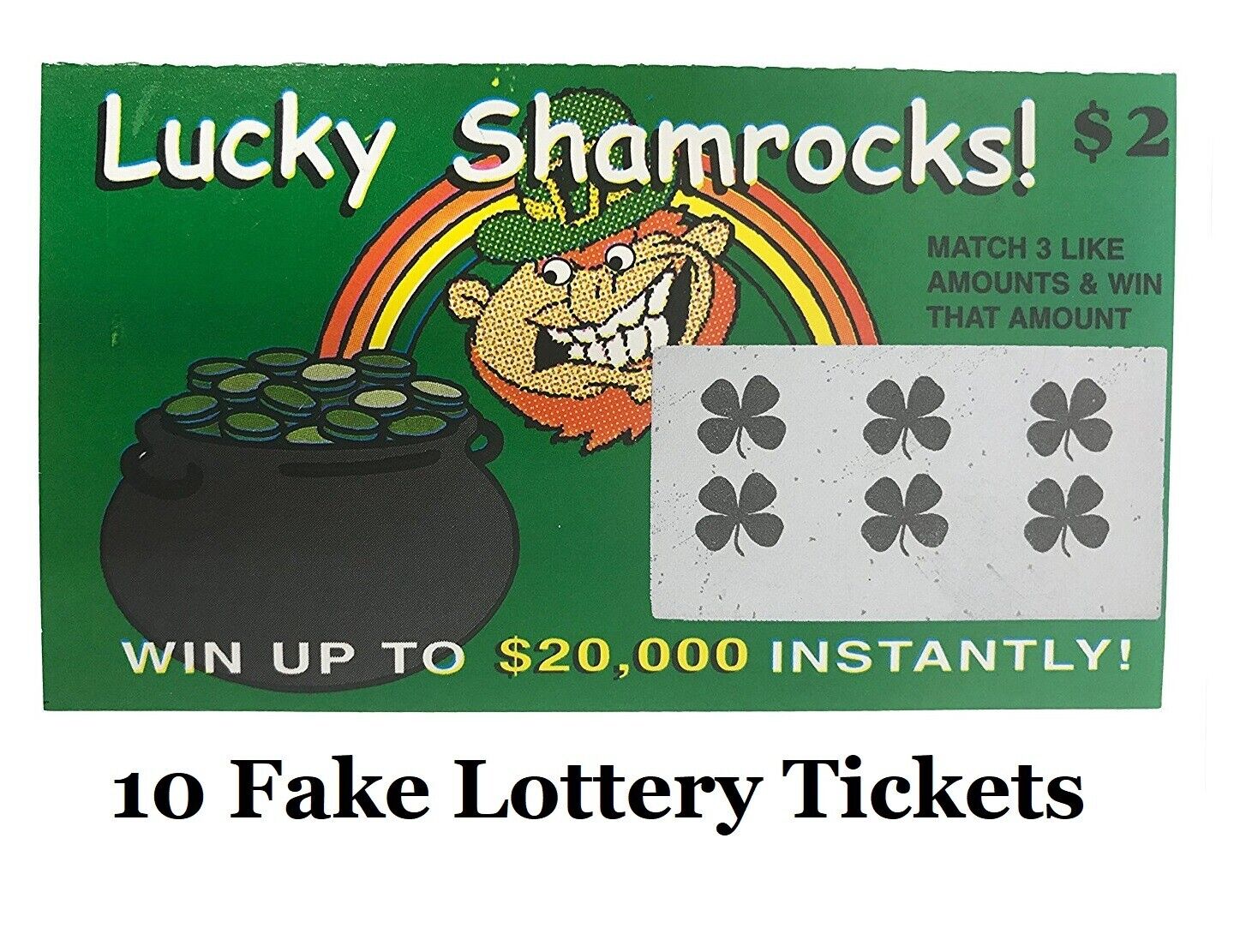10 Pack FAKE LOTTERY TICKETS- Prank Gag Gift Phony Lotto Tickets-Great For Jokes