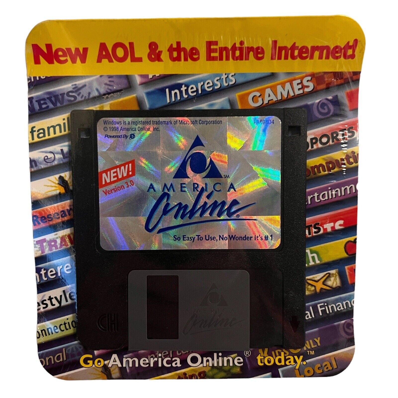 Vintage Disk  AOL & THE ENTIRE INTERNET   AMERICA ONLINE   FLOPPY SEALED