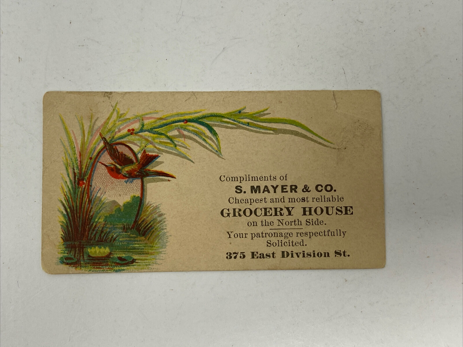Vintage Business Card S.I. Cooley Stationer & Bookseller Springfield Mass