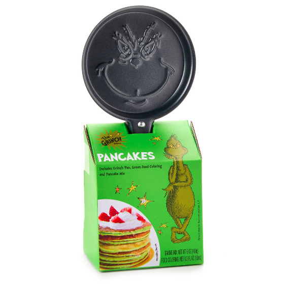 Dr. Seuss Grinch Pancake Pan & Mix Gift Set - Whimsical Non-Stick Pancake Maker