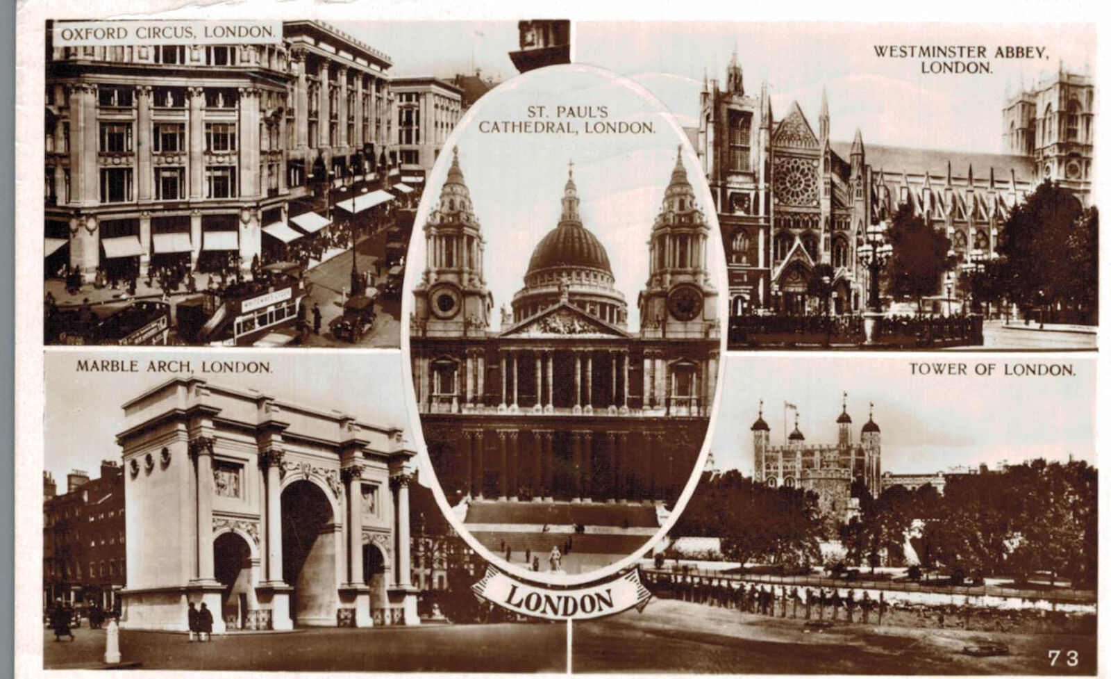 RPPC,London,U.K.5 Views,Used,1931