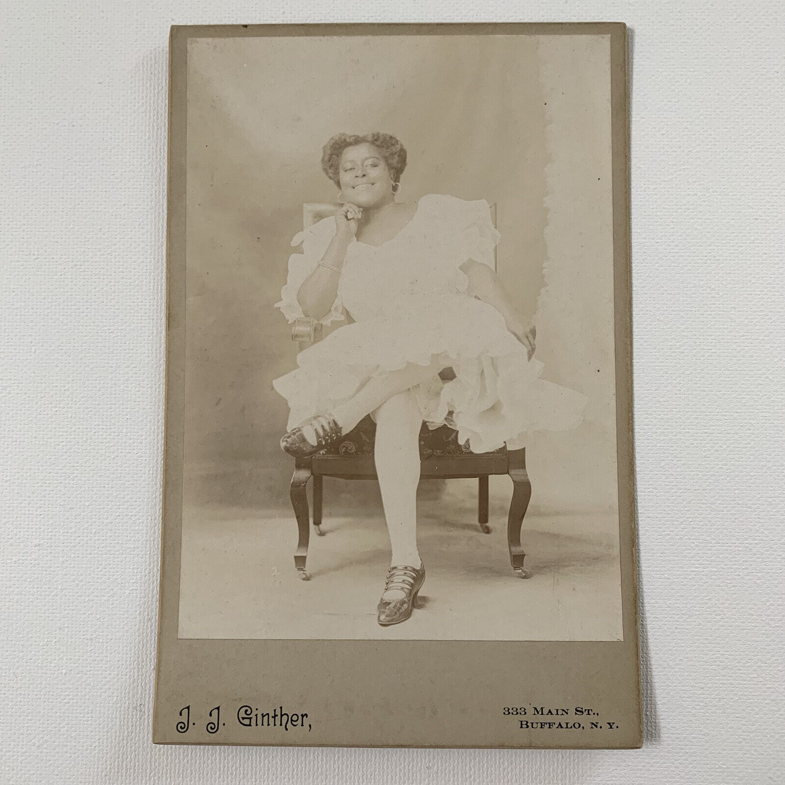 Antique Cabinet Card Photo Beautiful Black Actress ID Grace Harris Buffalo NY