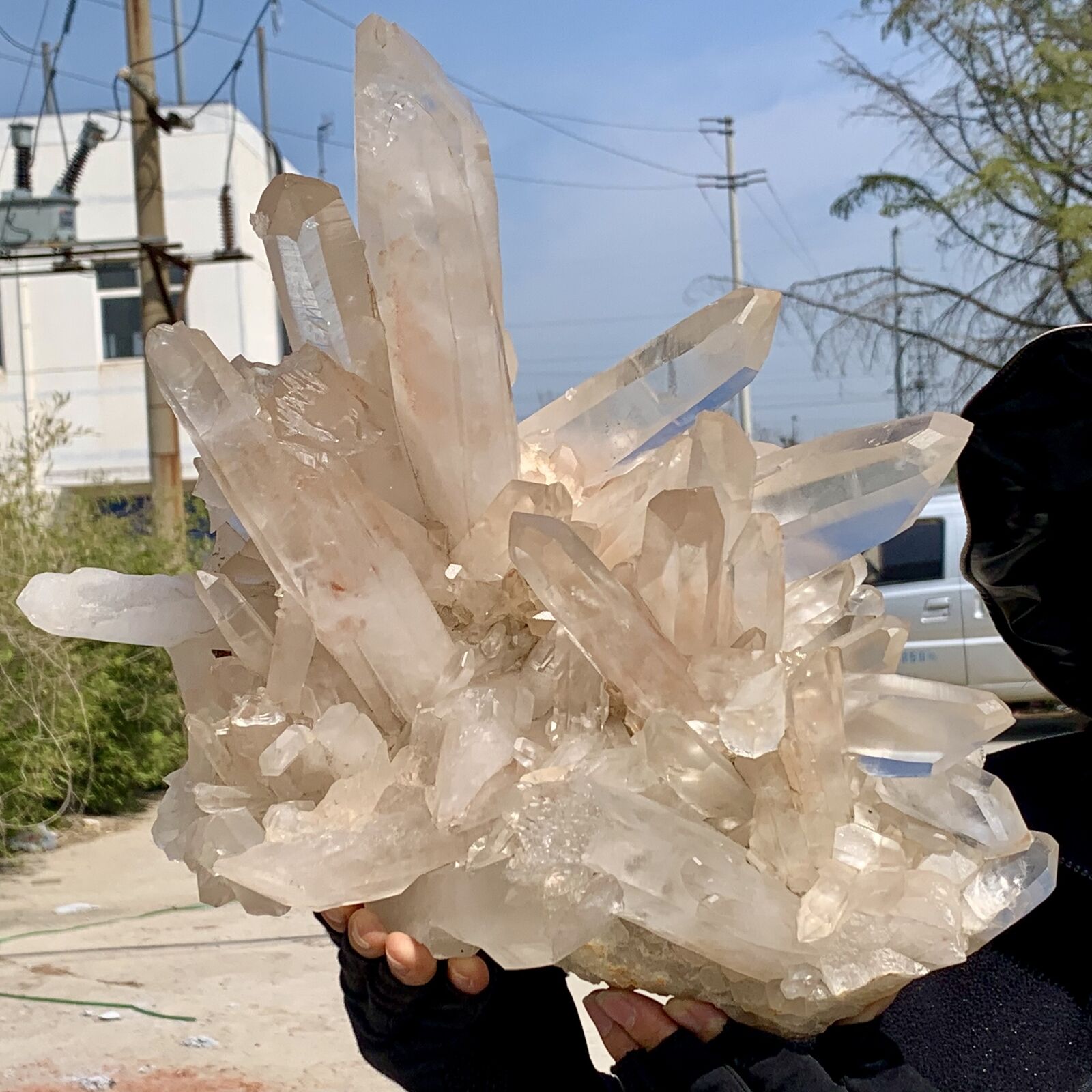 20.41LB Natural Large Himalayan quartz cluster white crystal ore Earth specimen