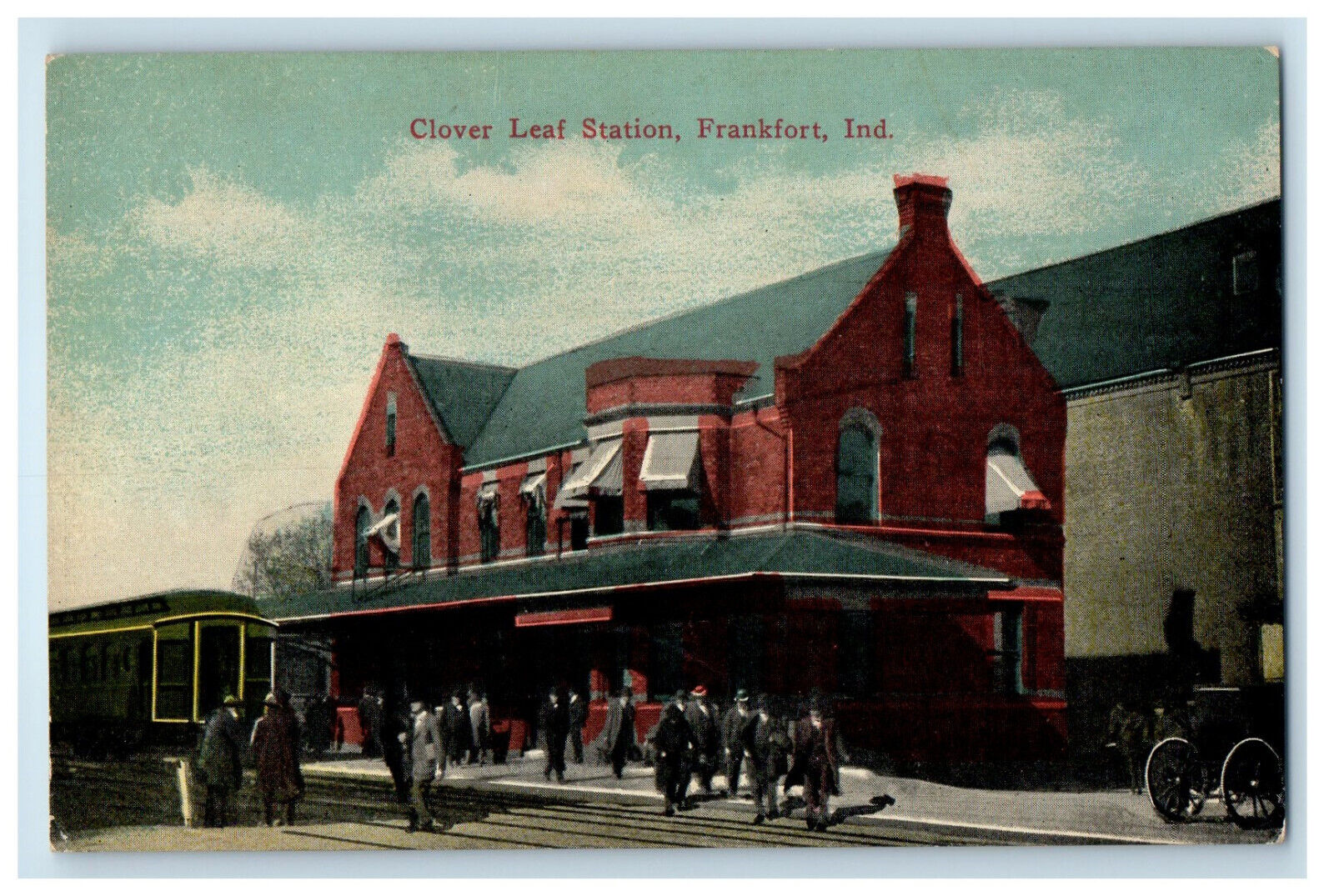 c1910 Clover Leaf Station Frankfort Indiana IN Antique Unposted Postcard
