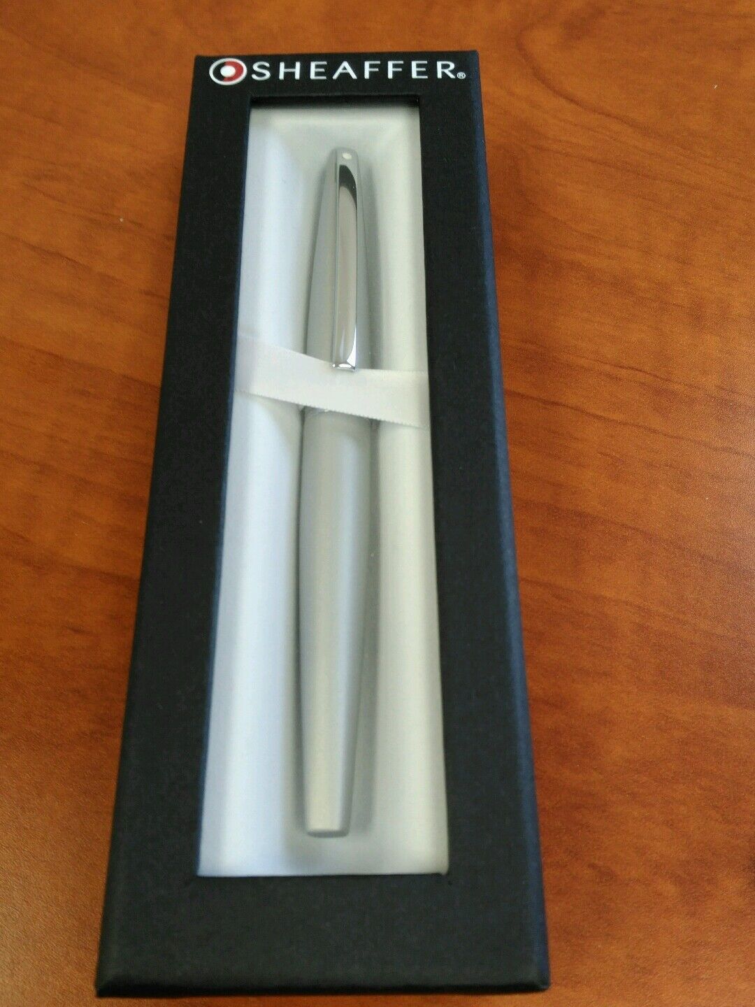 Sheaffer Taranis Brushed Chrome Fountain Pen B Nib 100% Authentic