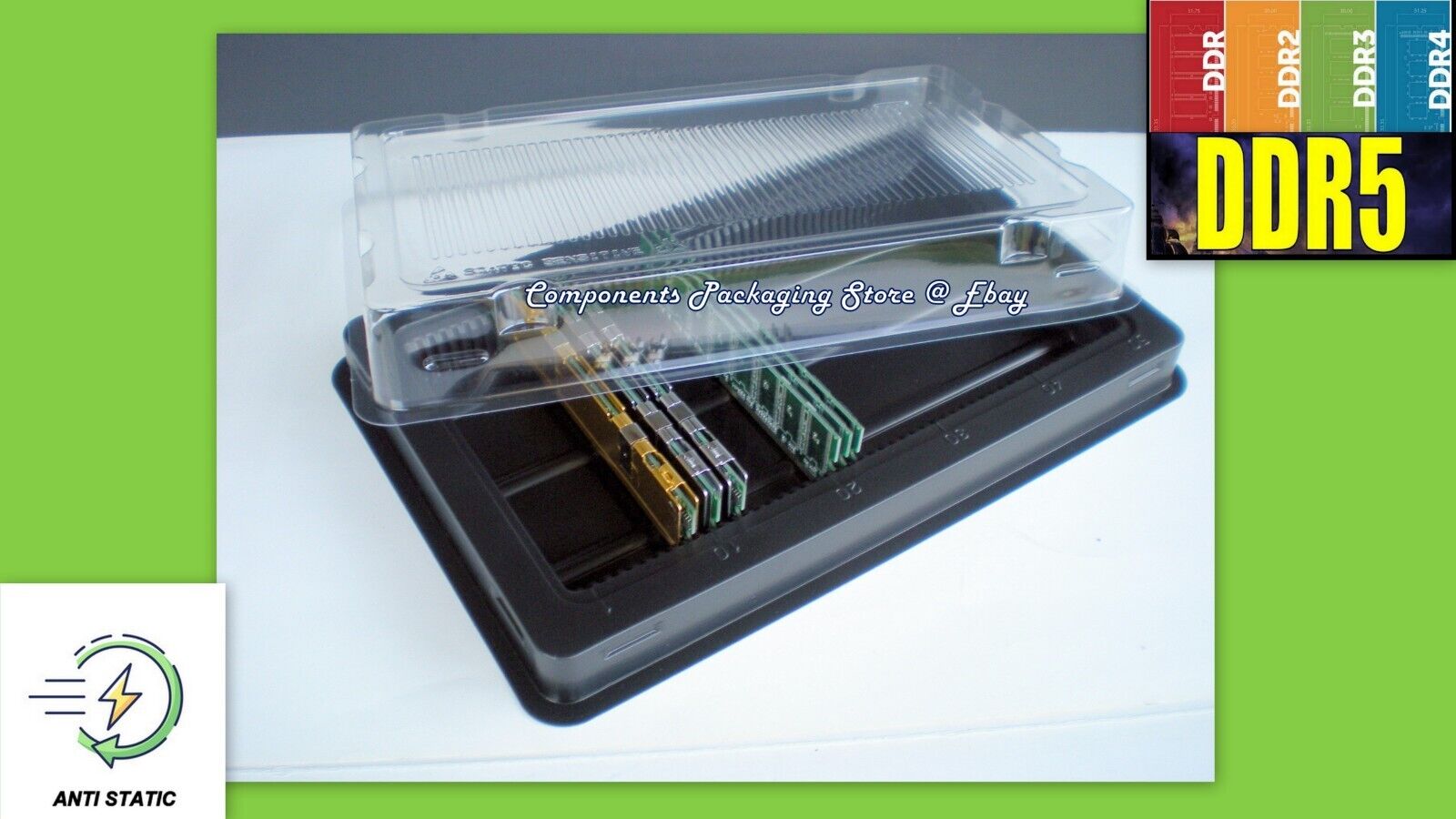 2 RAM PC Memory Bulk Packaging Container Box - 50 slots DIMM Trays New Fits 100